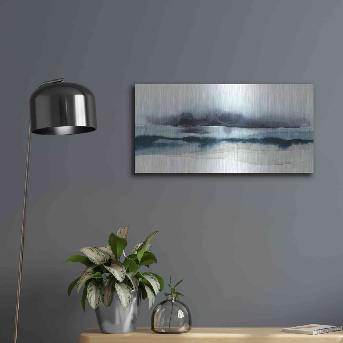 'Stormy Sea I' by Grace Popp – Metal Wall Art, 24x12 room view