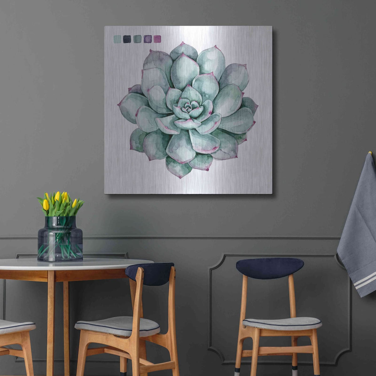 'Succulent II' by Grace Popp – Metal Wall Art, 36x36 room view