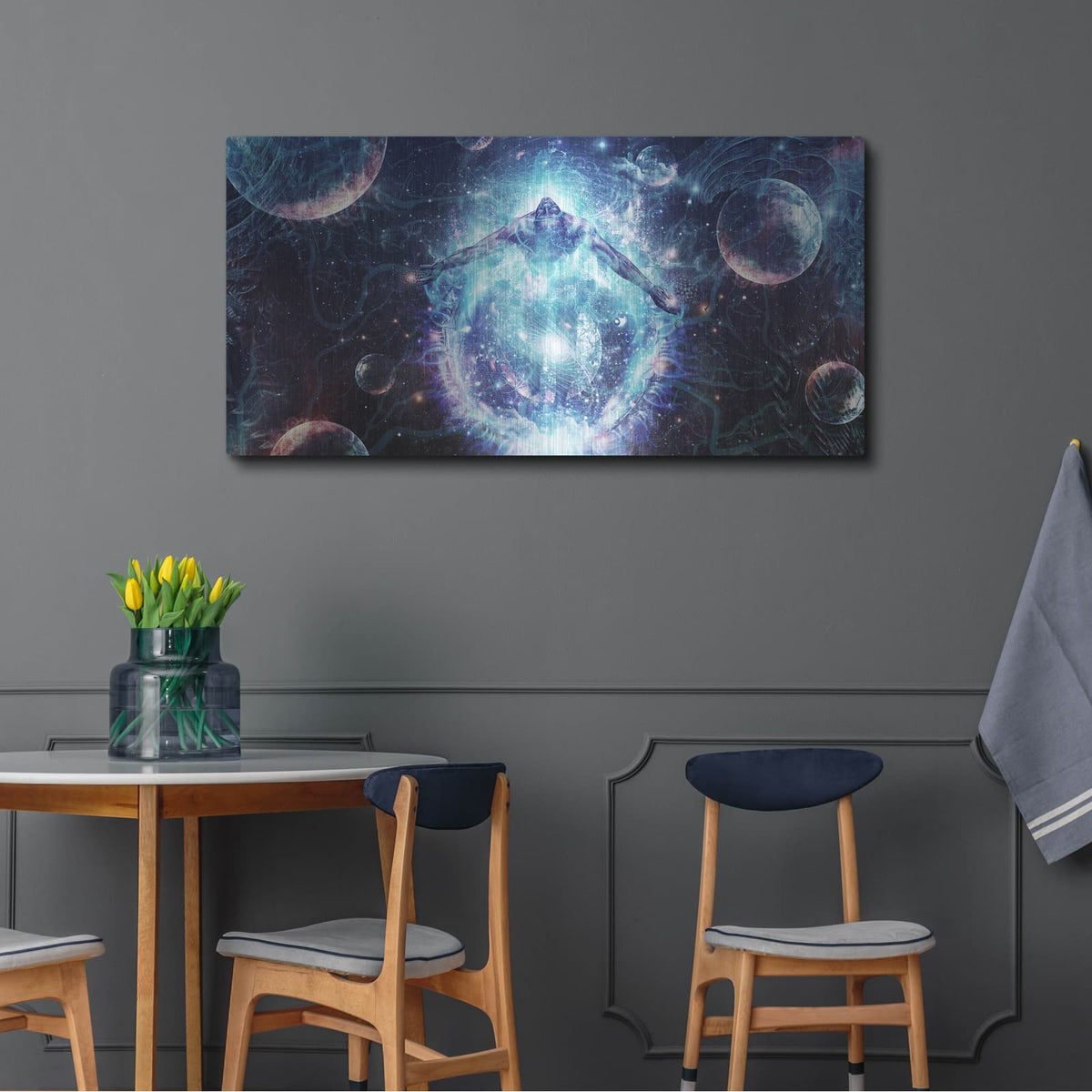 'All From Nothing We Become Something' by Cameron Gray – Metal Wall Art, 48x24 room view