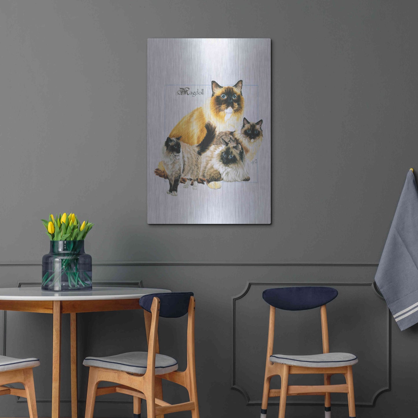 Luxe Metal Art 'Ragdoll' by Barbara Keith, Metal Wall Art,24x36