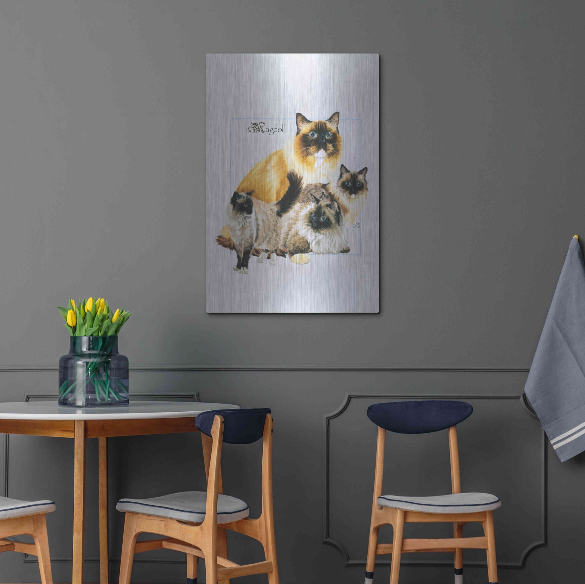 Luxe Metal Art 'Ragdoll' by Barbara Keith, Metal Wall Art,24x36