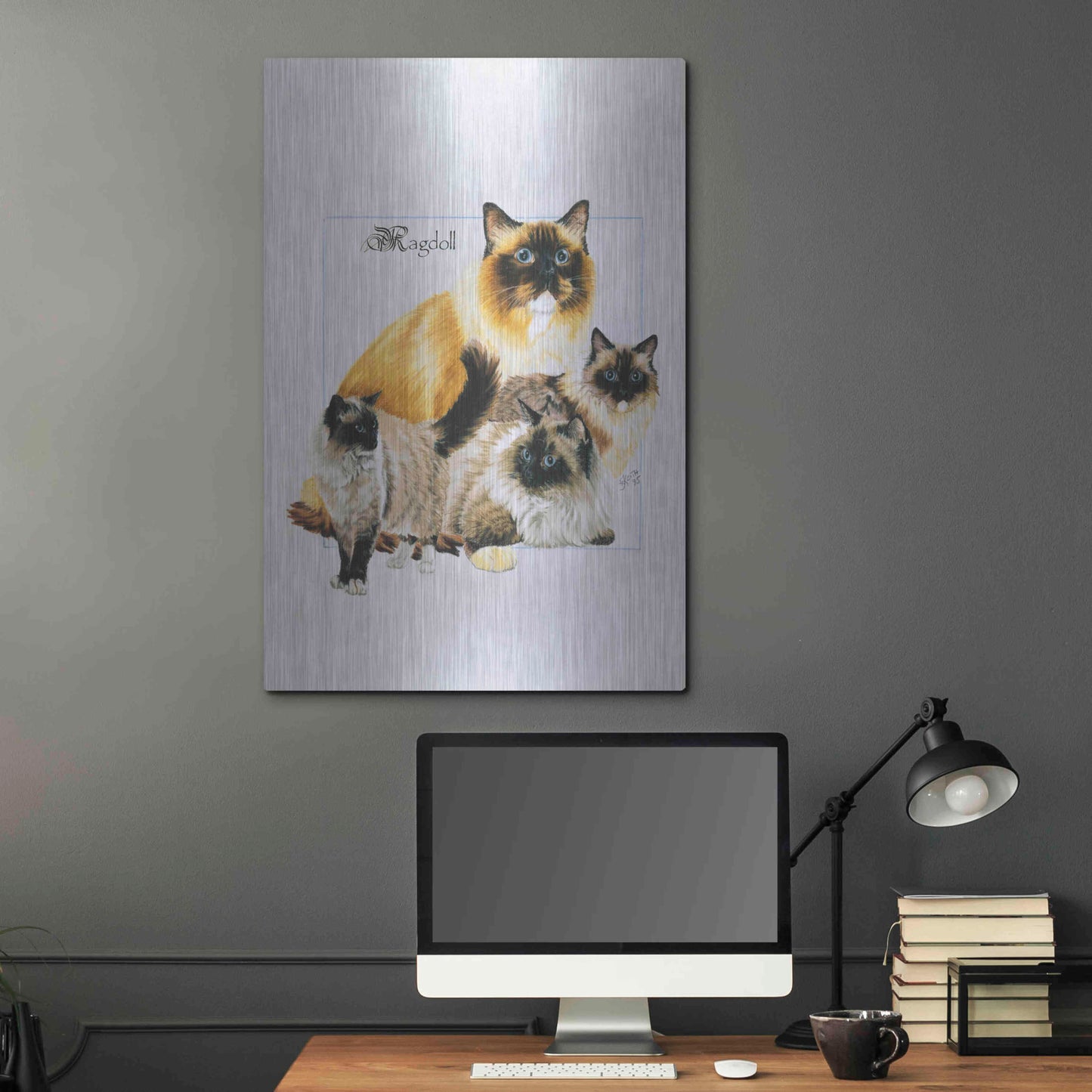 Luxe Metal Art 'Ragdoll' by Barbara Keith, Metal Wall Art,24x36