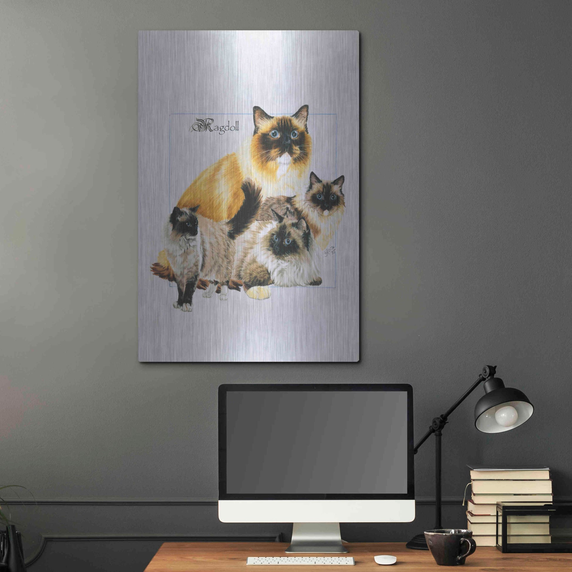 Luxe Metal Art 'Ragdoll' by Barbara Keith, Metal Wall Art,24x36