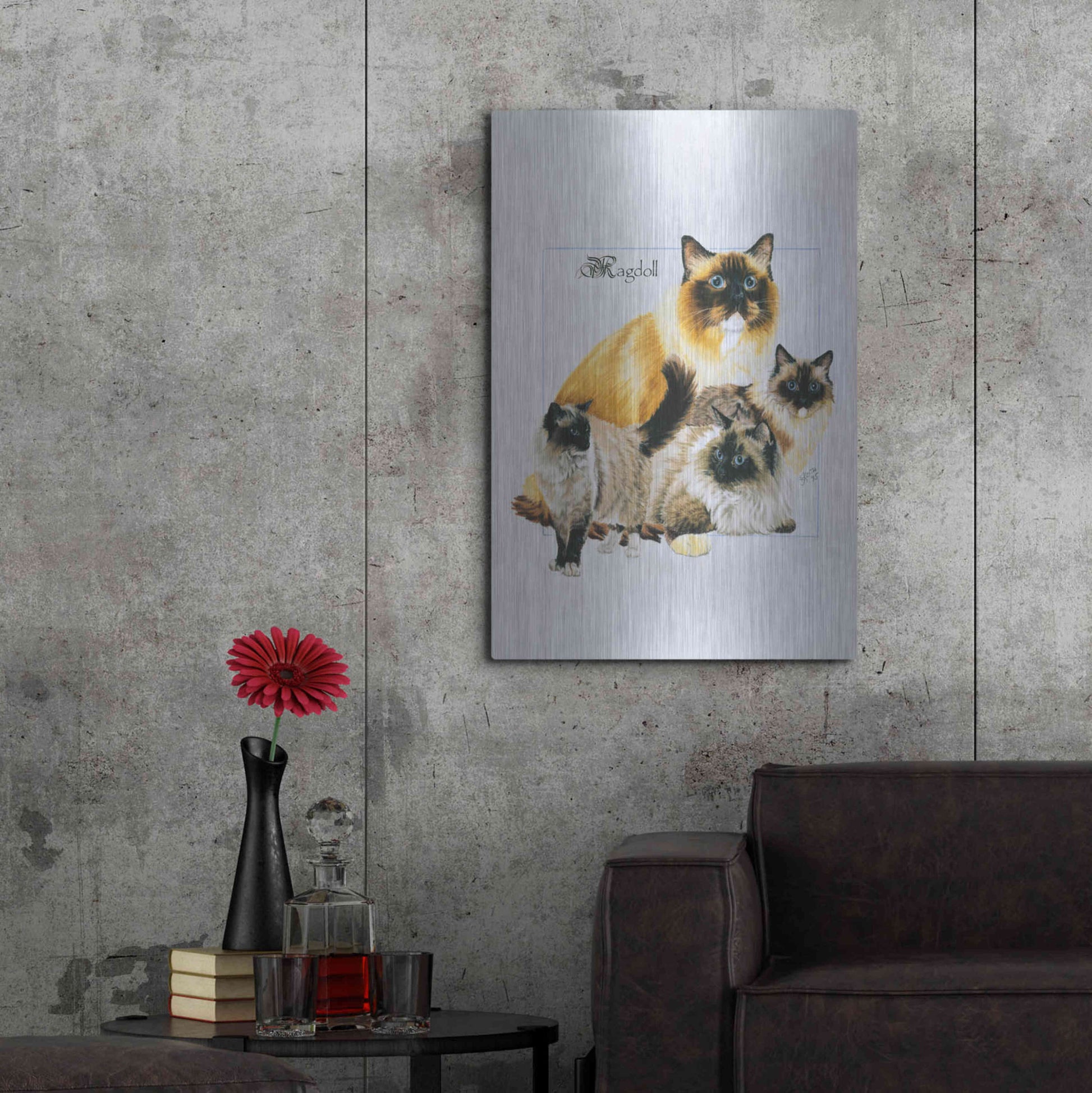 Luxe Metal Art 'Ragdoll' by Barbara Keith, Metal Wall Art,24x36