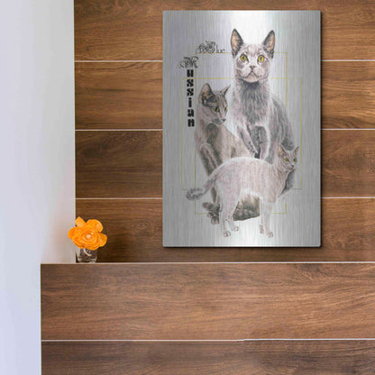 Luxe Metal Art 'Russian Blue' by Barbara Keith, Metal Wall Art,12x16