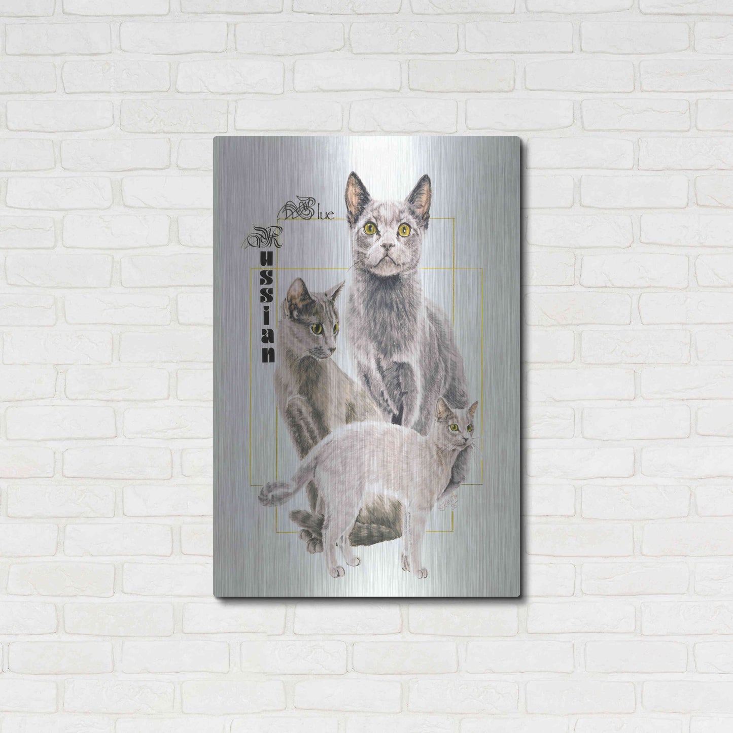 Luxe Metal Art 'Russian Blue' by Barbara Keith, Metal Wall Art,24x36