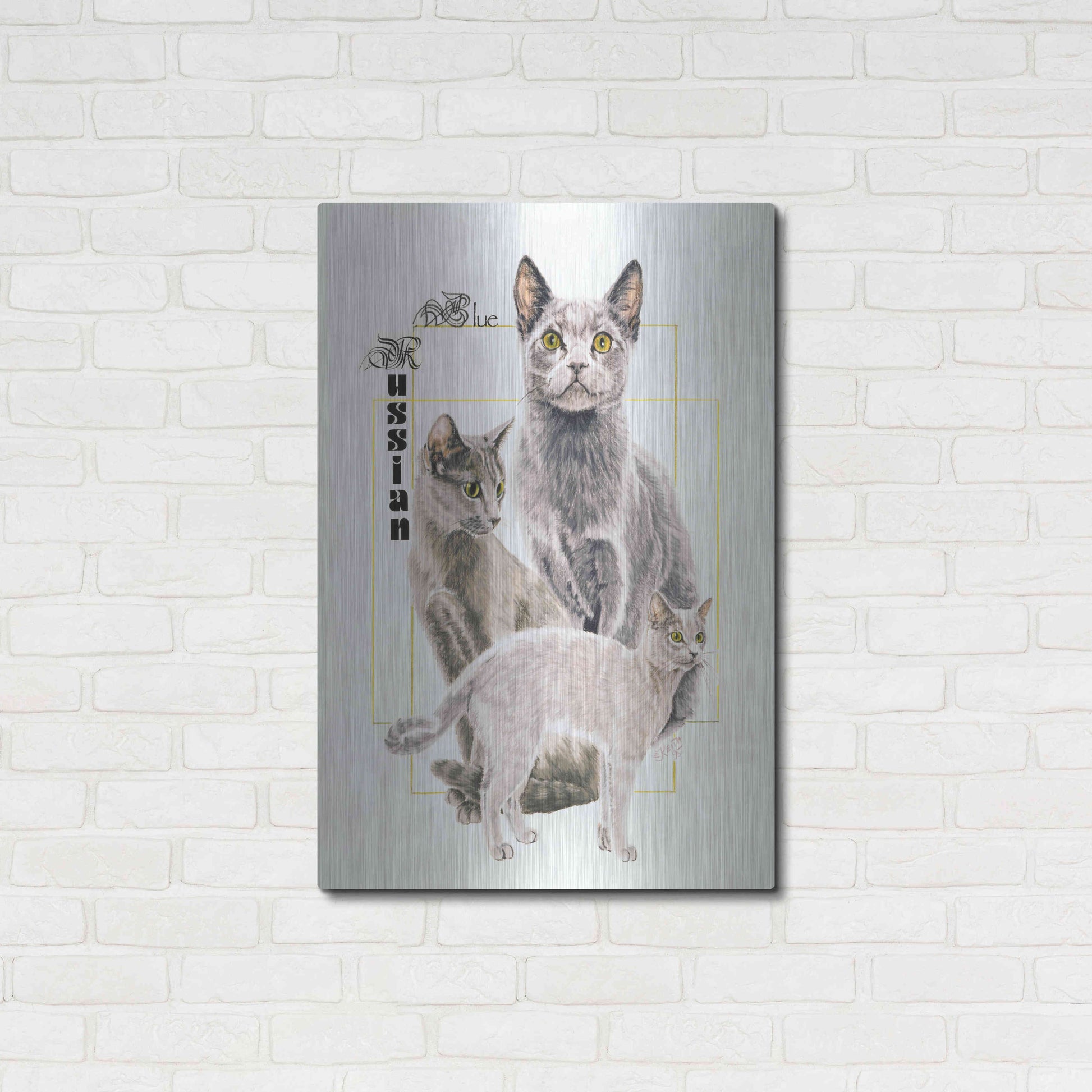 Luxe Metal Art 'Russian Blue' by Barbara Keith, Metal Wall Art,24x36