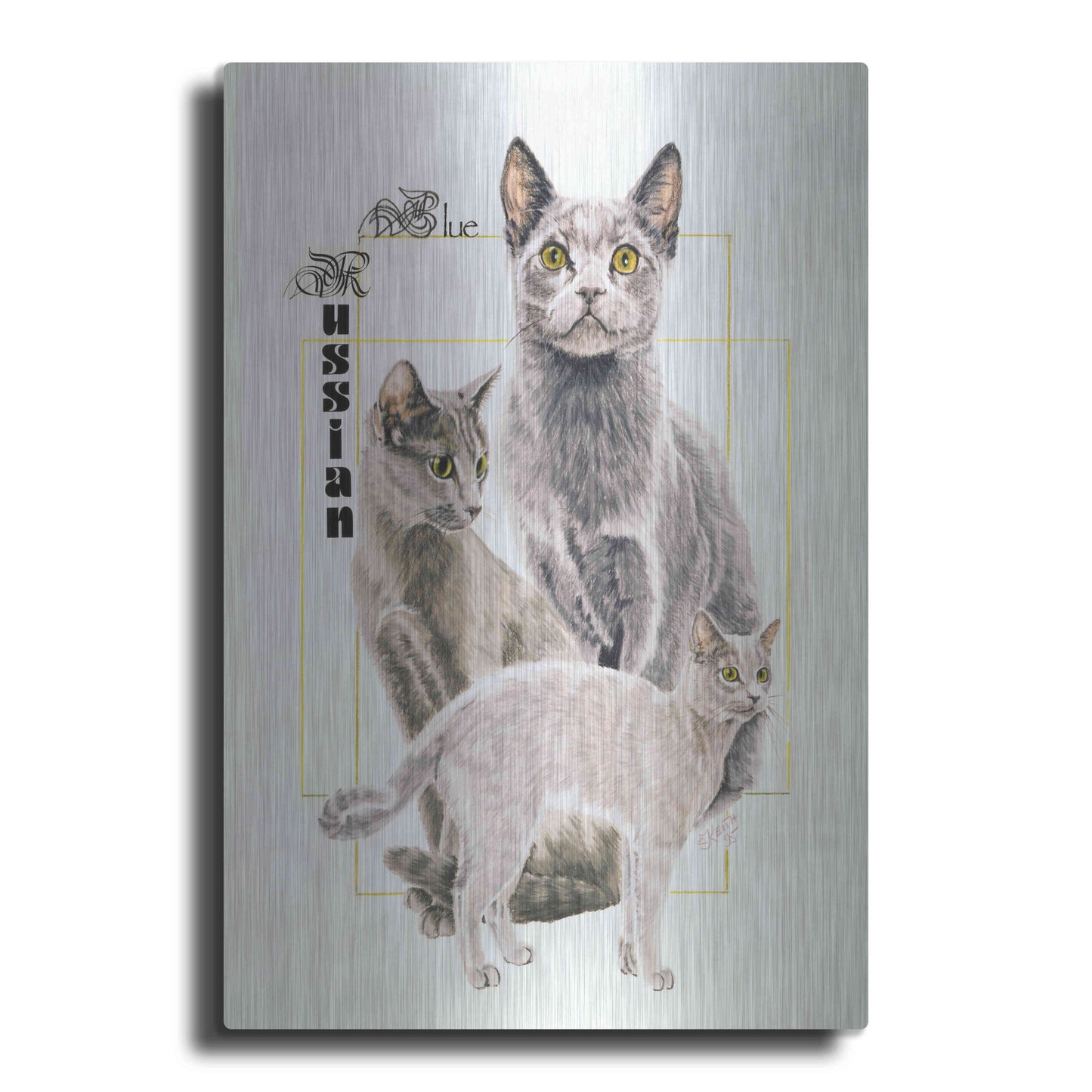 Luxe Metal Art 'Russian Blue' by Barbara Keith, Metal Wall Art