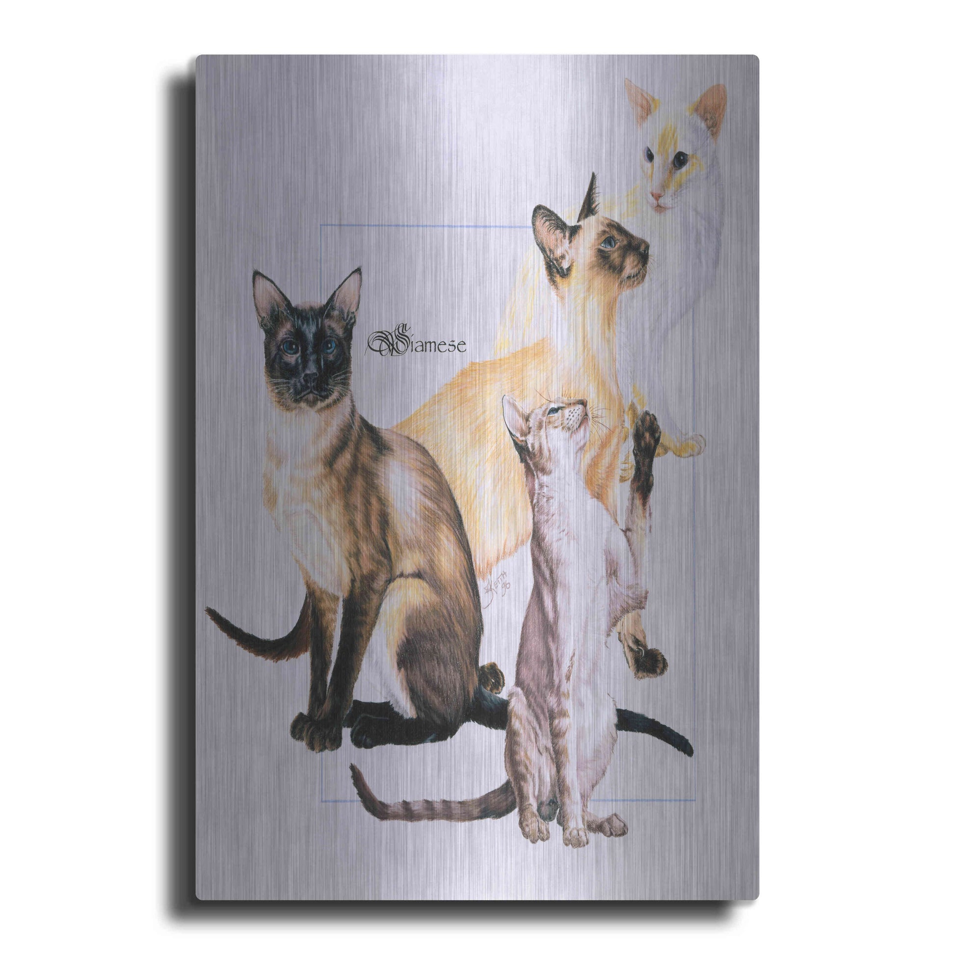 Luxe Metal Art 'Siamese' by Barbara Keith, Metal Wall Art