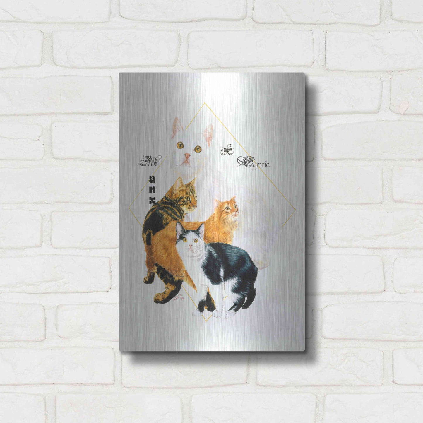 Luxe Metal Art 'Cymric And Manx' by Barbara Keith, Metal Wall Art,12x16