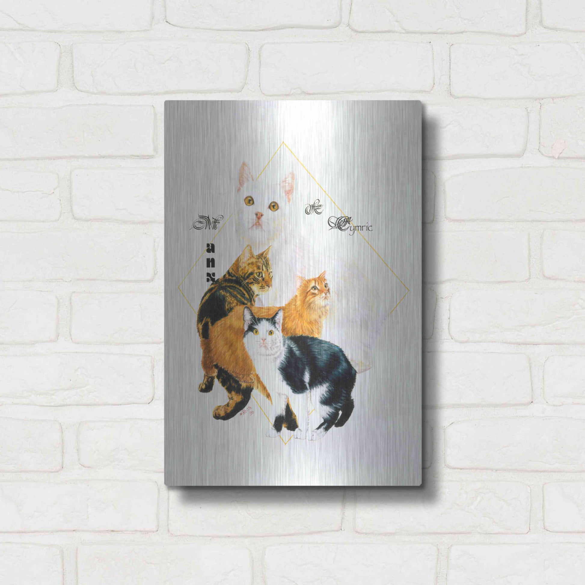 Luxe Metal Art 'Cymric And Manx' by Barbara Keith, Metal Wall Art,12x16