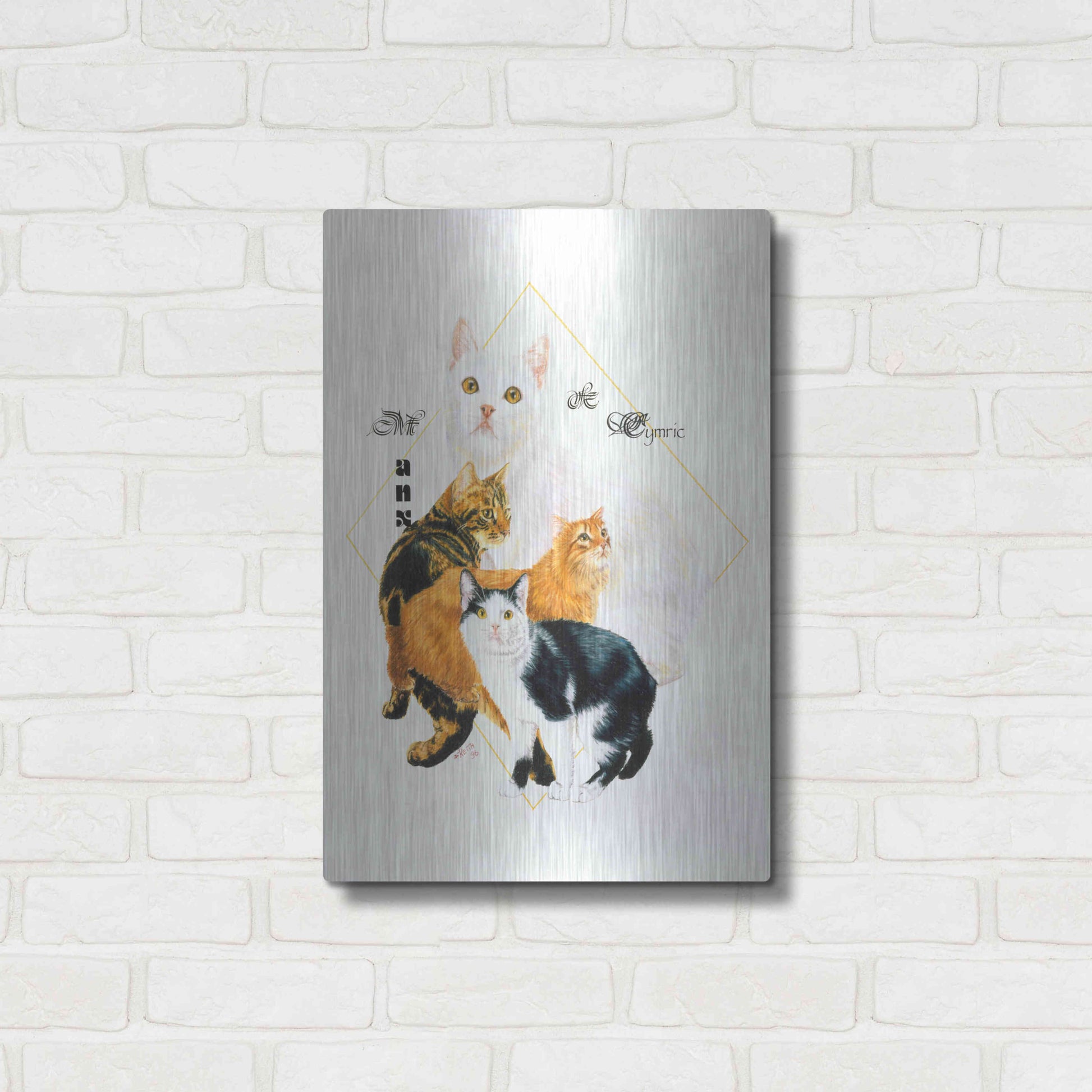 Luxe Metal Art 'Cymric And Manx' by Barbara Keith, Metal Wall Art,16x24