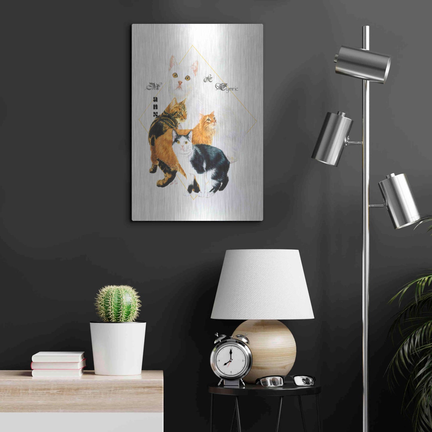 Luxe Metal Art 'Cymric And Manx' by Barbara Keith, Metal Wall Art,16x24