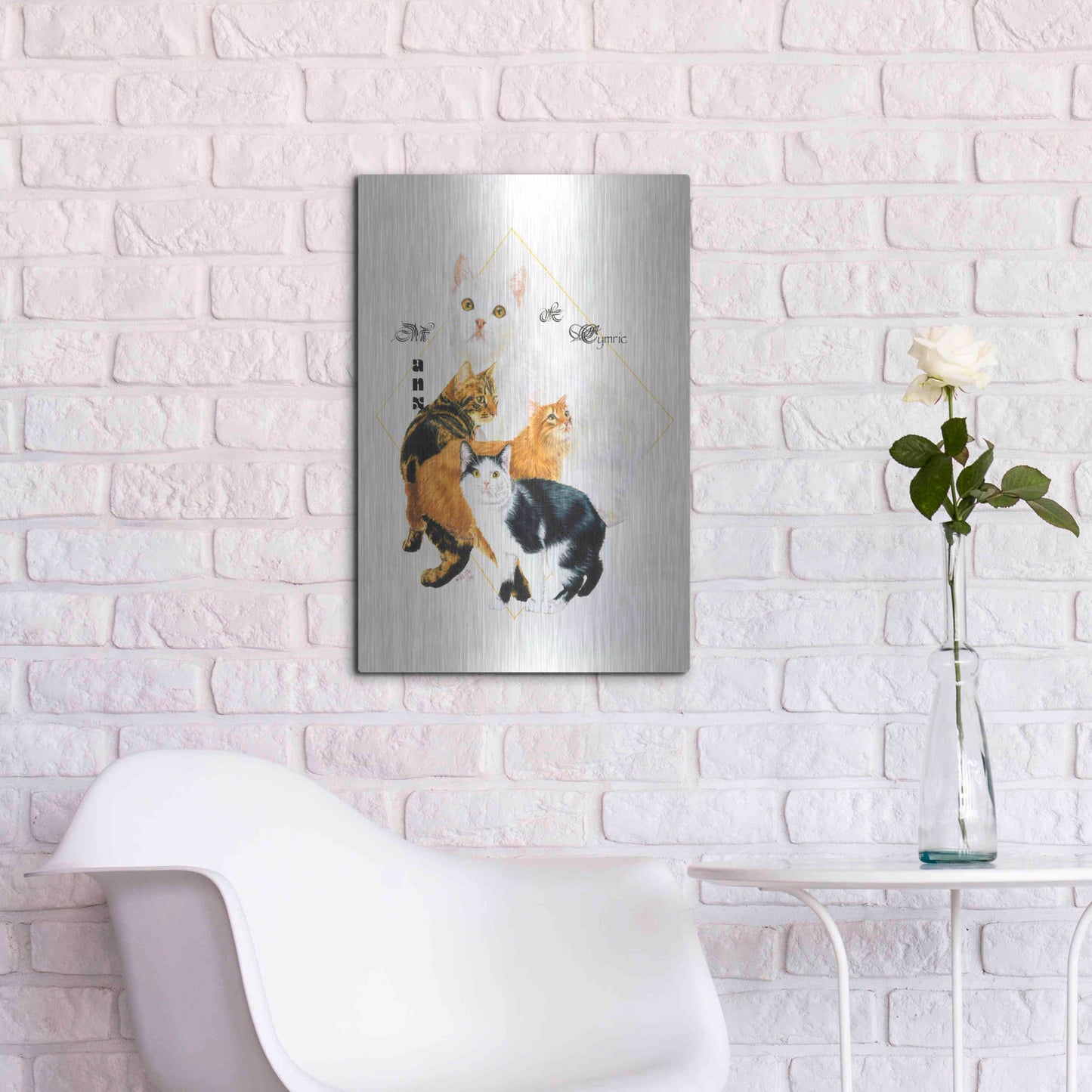 Luxe Metal Art 'Cymric And Manx' by Barbara Keith, Metal Wall Art,16x24