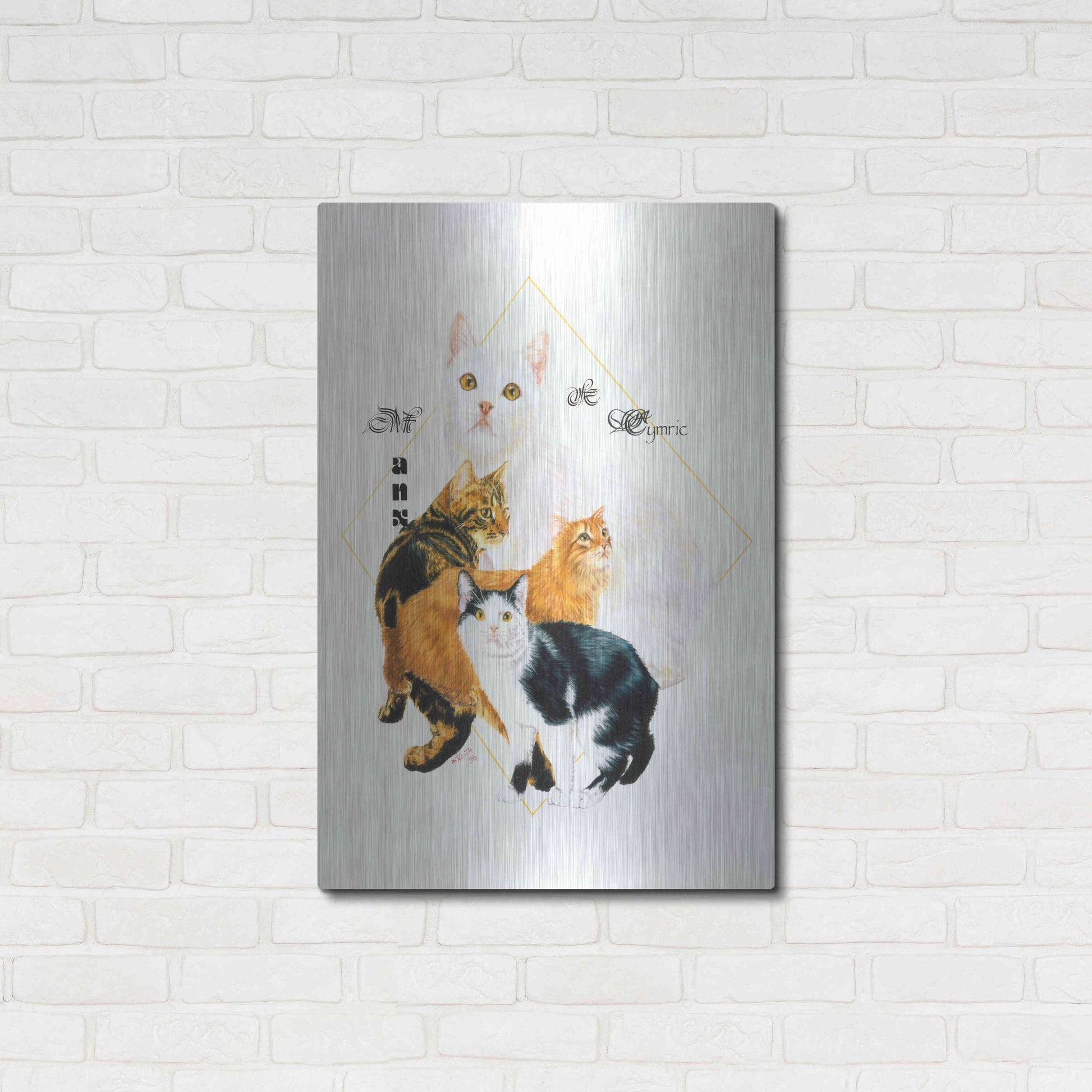 Luxe Metal Art 'Cymric And Manx' by Barbara Keith, Metal Wall Art,24x36