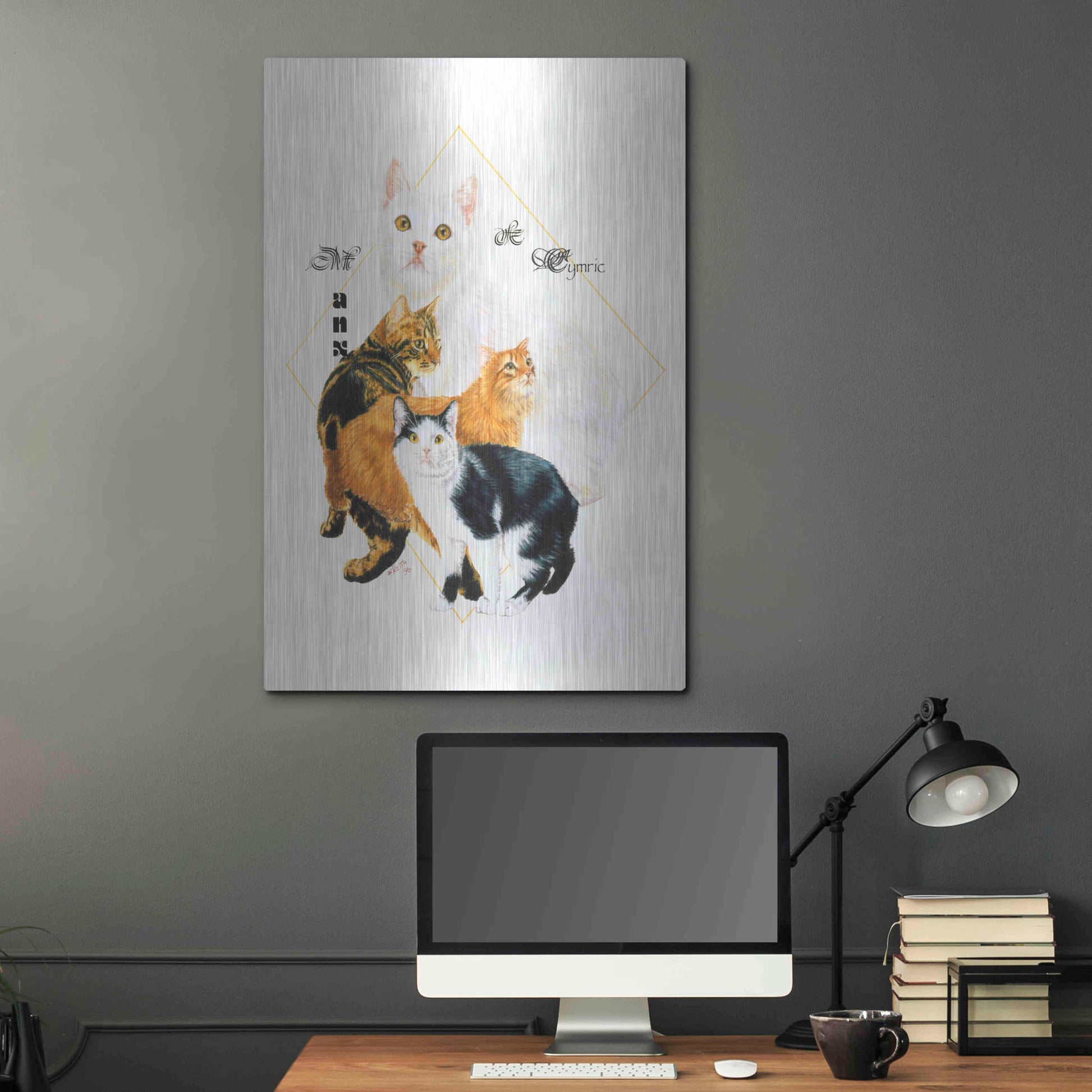 Luxe Metal Art 'Cymric And Manx' by Barbara Keith, Metal Wall Art,24x36