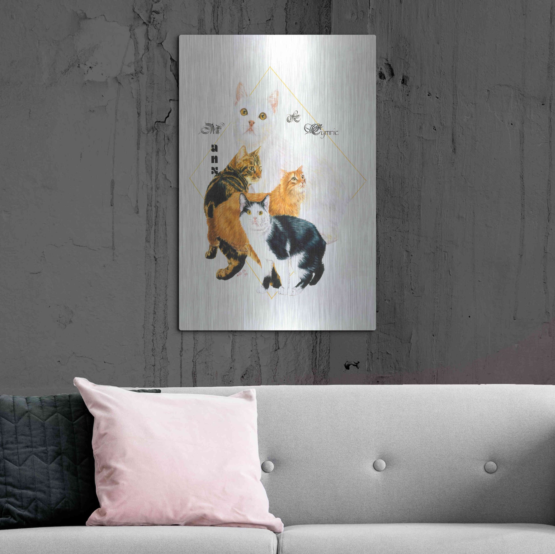 Luxe Metal Art 'Cymric And Manx' by Barbara Keith, Metal Wall Art,24x36