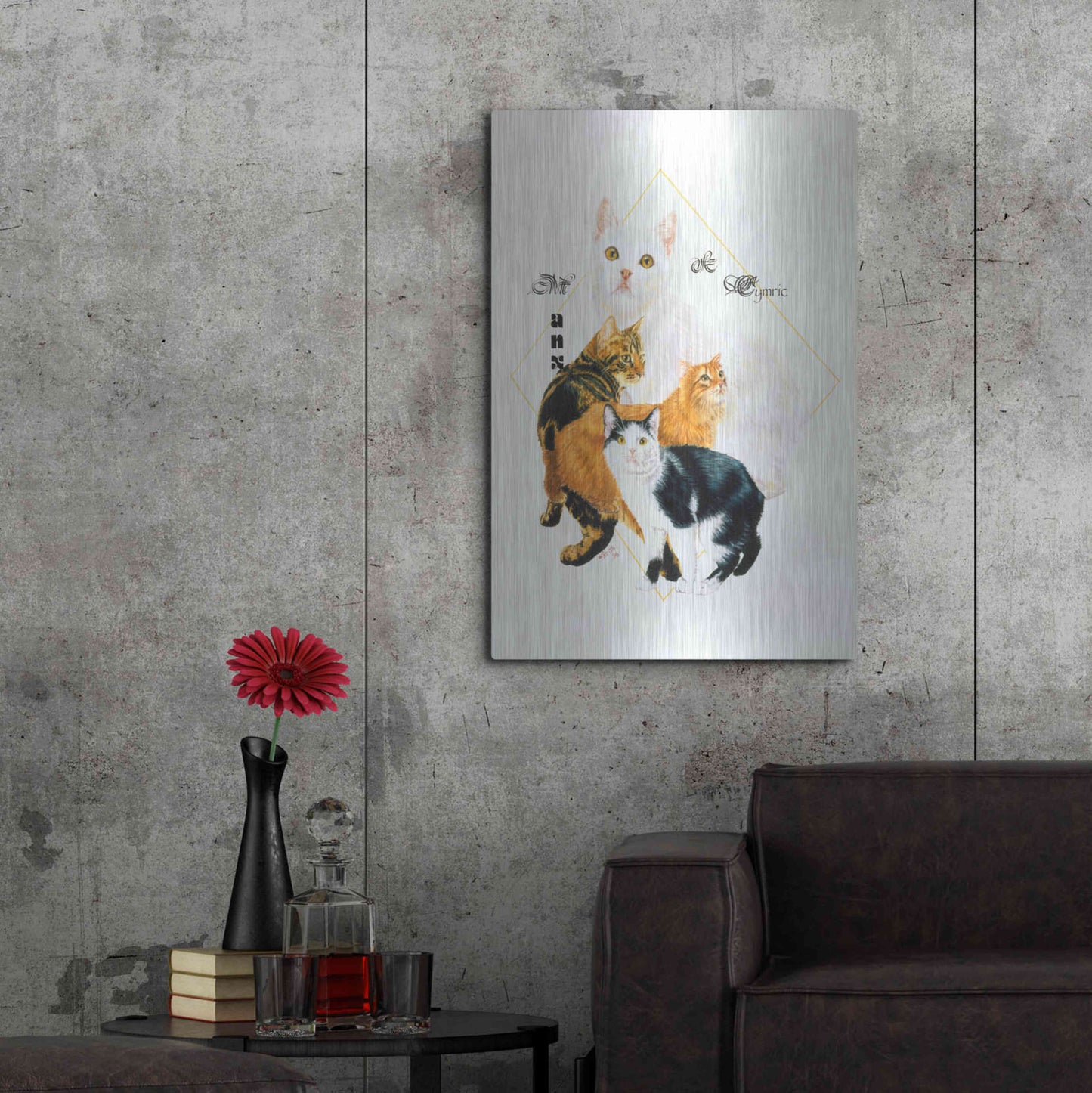 Luxe Metal Art 'Cymric And Manx' by Barbara Keith, Metal Wall Art,24x36