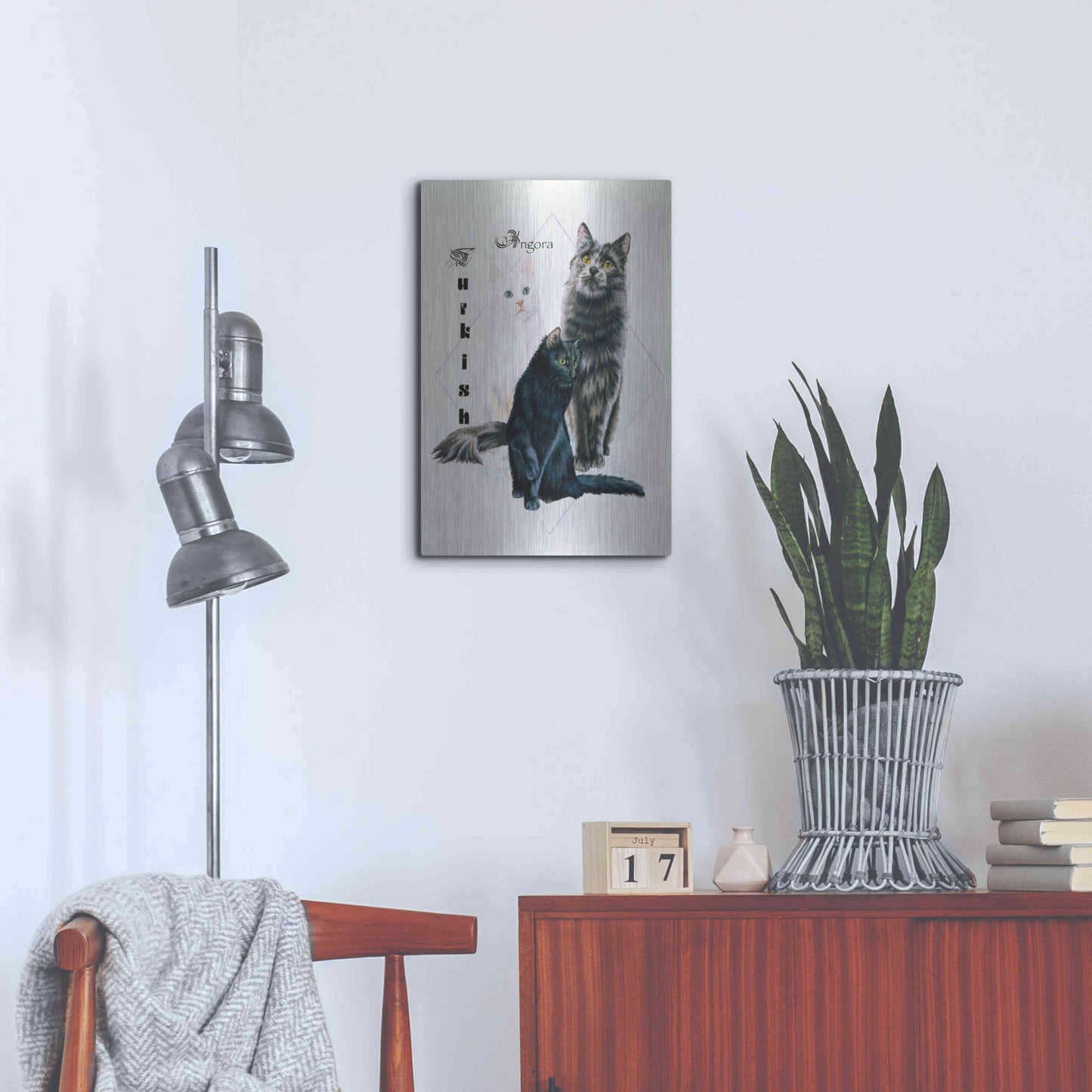 Luxe Metal Art 'Turkish Angora' by Barbara Keith, Metal Wall Art,16x24