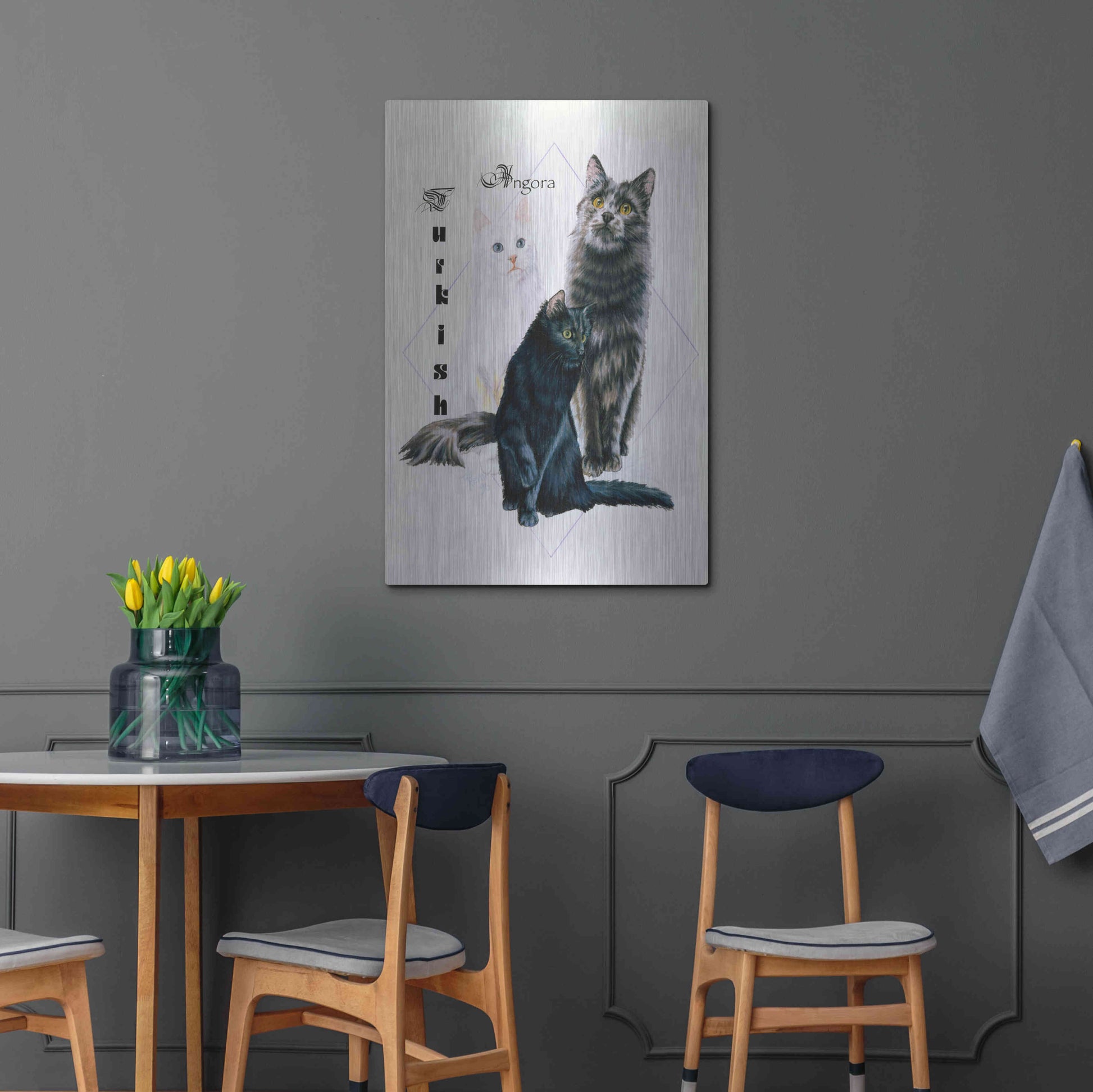 Luxe Metal Art 'Turkish Angora' by Barbara Keith, Metal Wall Art,24x36