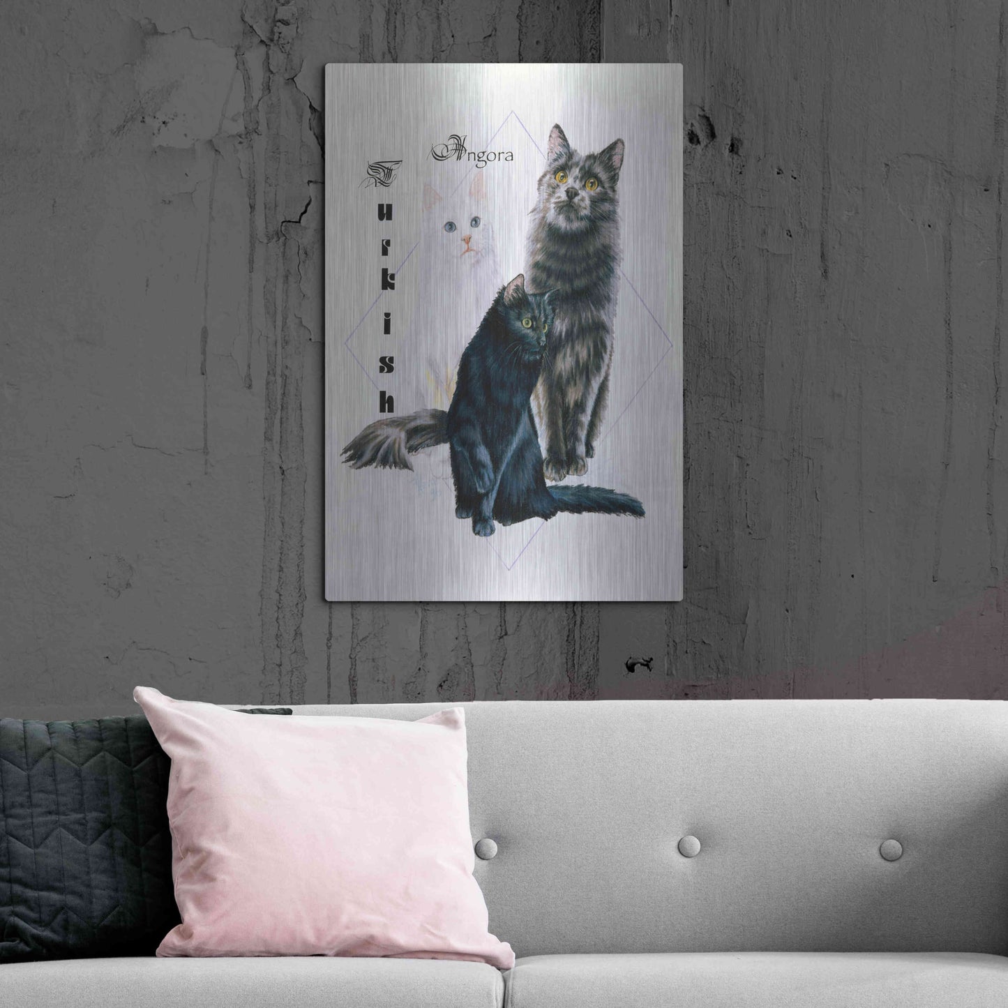 Luxe Metal Art 'Turkish Angora' by Barbara Keith, Metal Wall Art,24x36