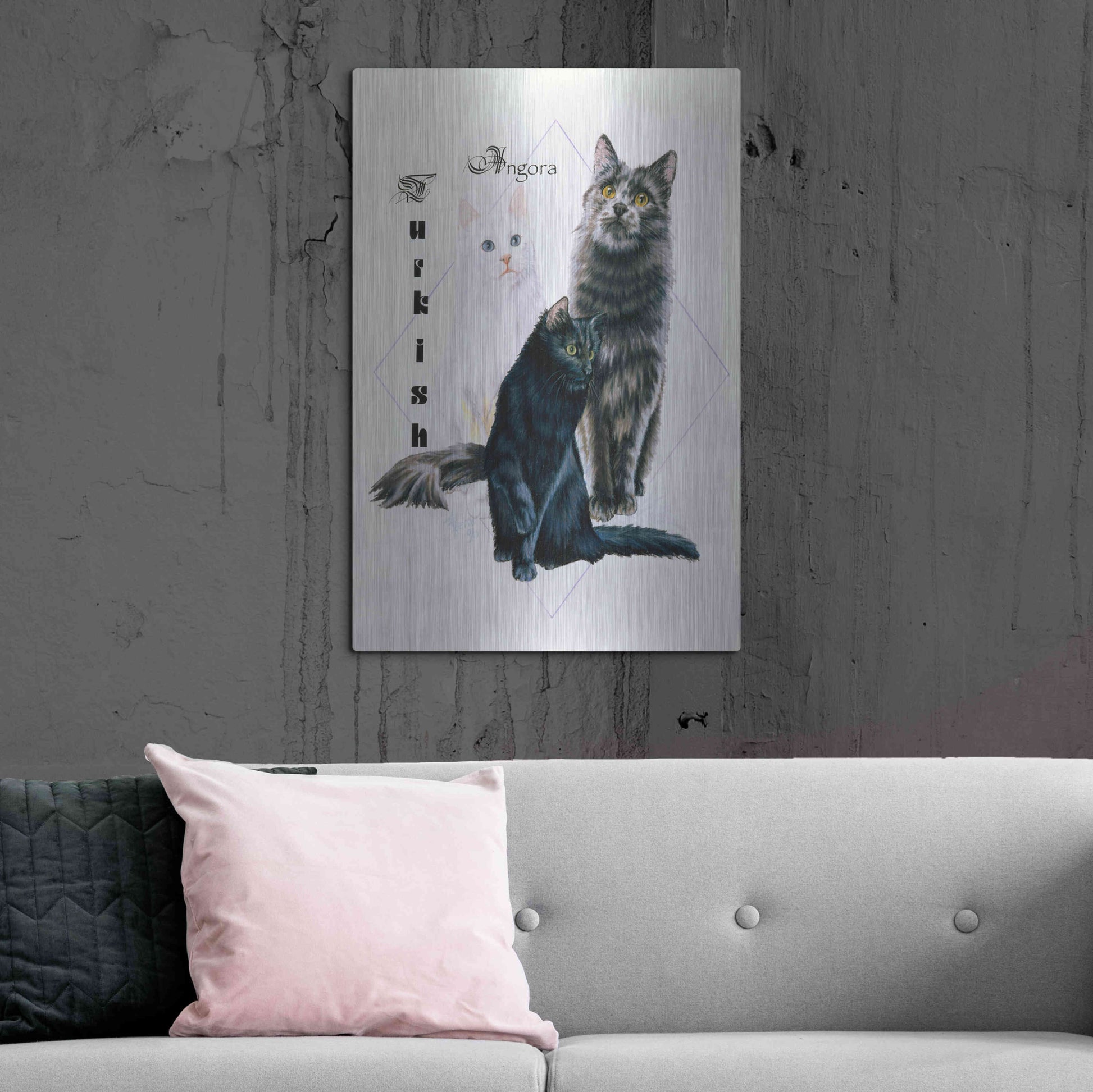 Luxe Metal Art 'Turkish Angora' by Barbara Keith, Metal Wall Art,24x36