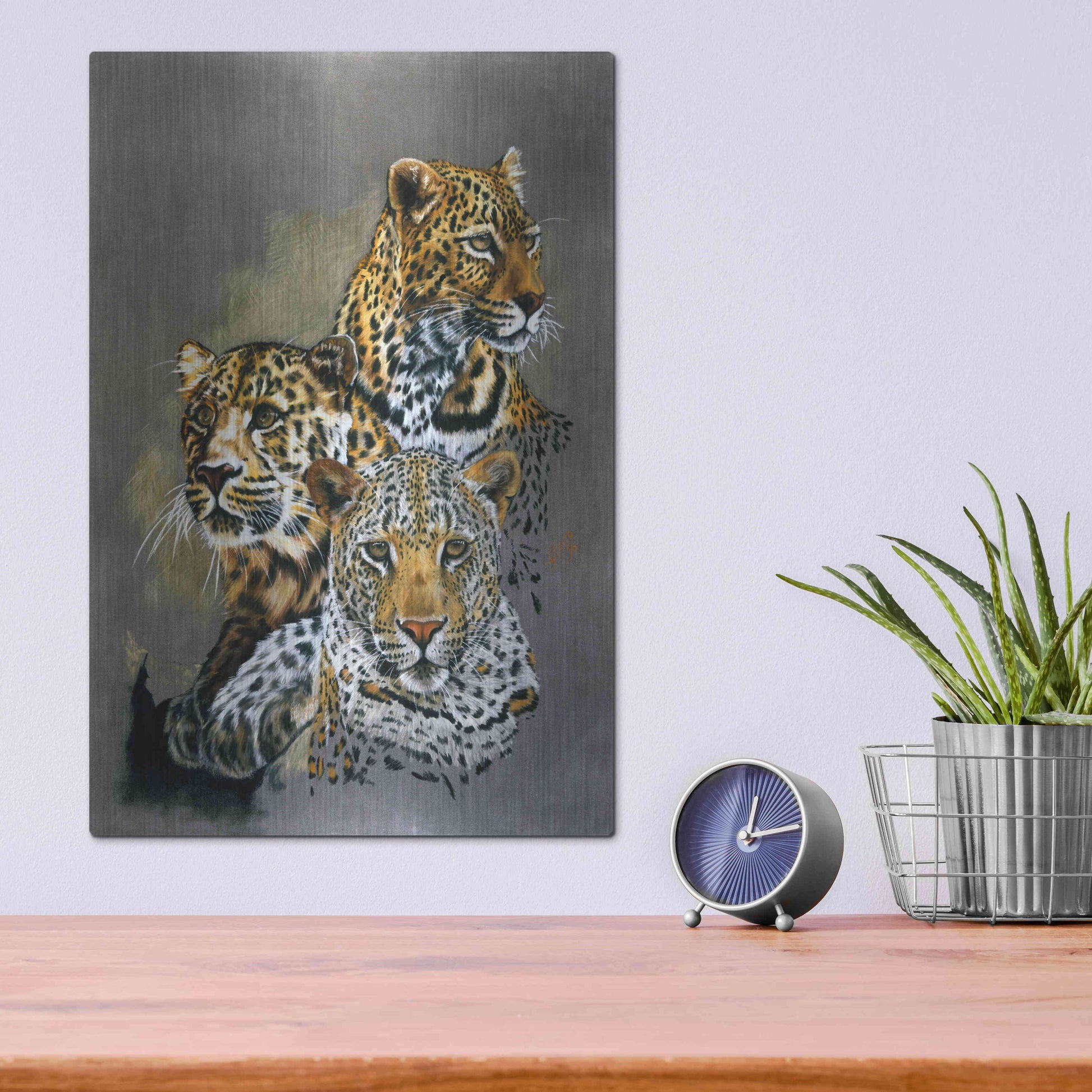 Luxe Metal Art 'Shadow Hunter' by Barbara Keith, Metal Wall Art,12x16