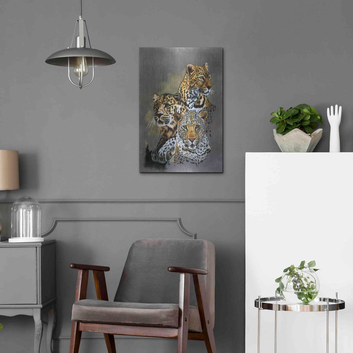 Luxe Metal Art 'Shadow Hunter' by Barbara Keith, Metal Wall Art,16x24