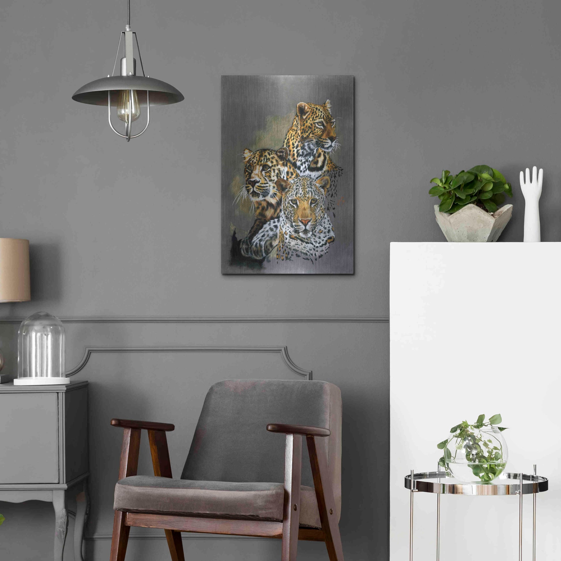 Luxe Metal Art 'Shadow Hunter' by Barbara Keith, Metal Wall Art,16x24