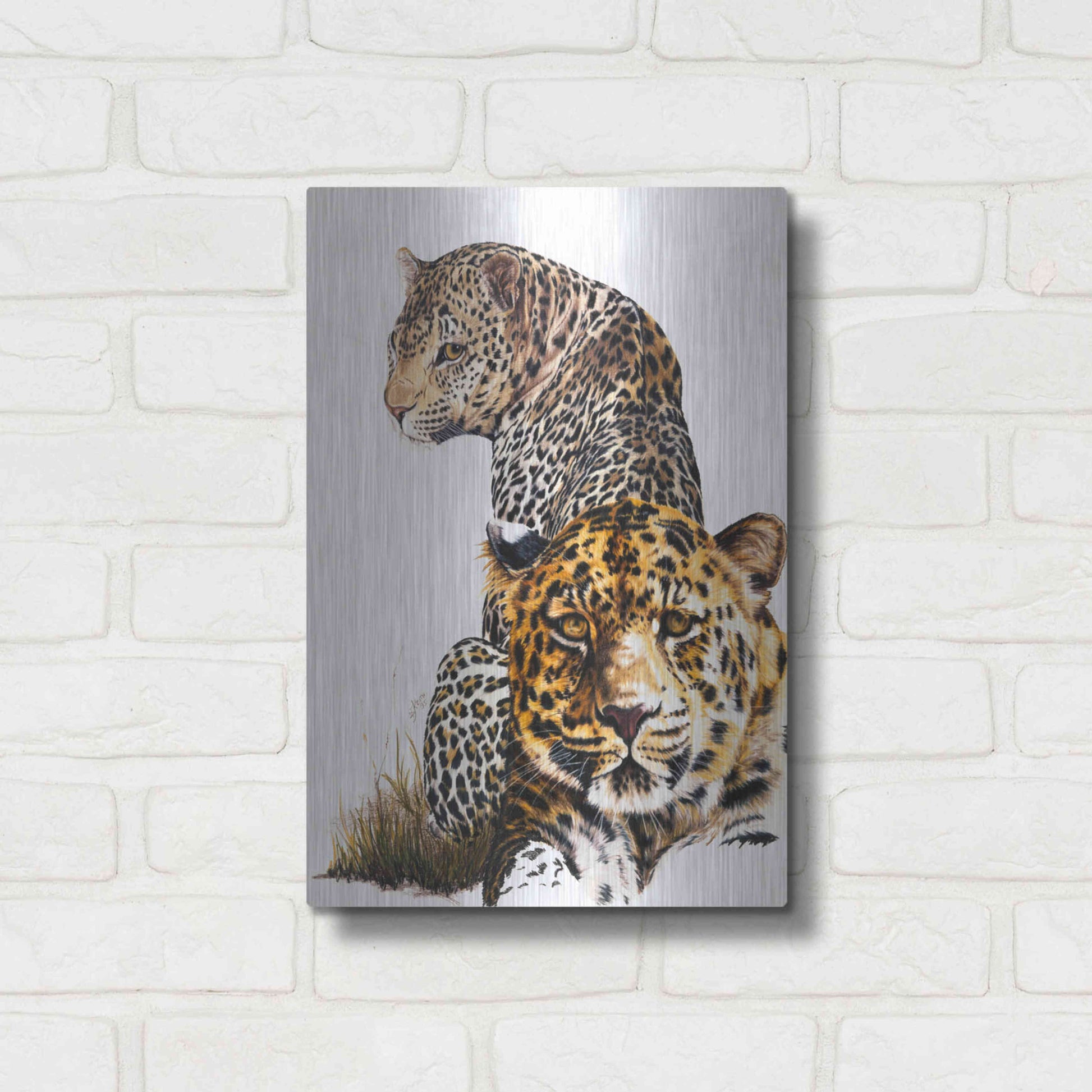 Luxe Metal Art 'Scar Face' by Barbara Keith, Metal Wall Art,12x16