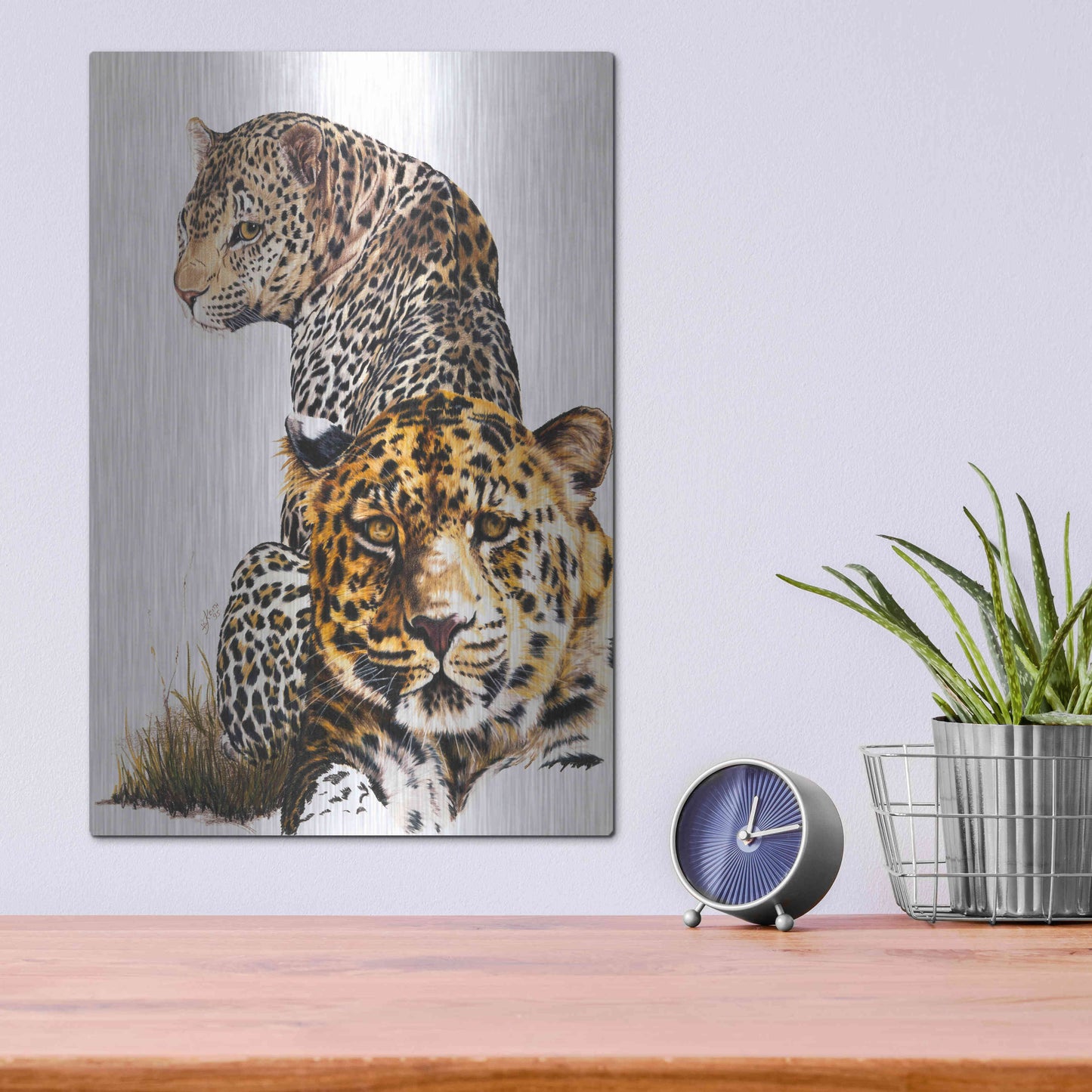 Luxe Metal Art 'Scar Face' by Barbara Keith, Metal Wall Art,12x16