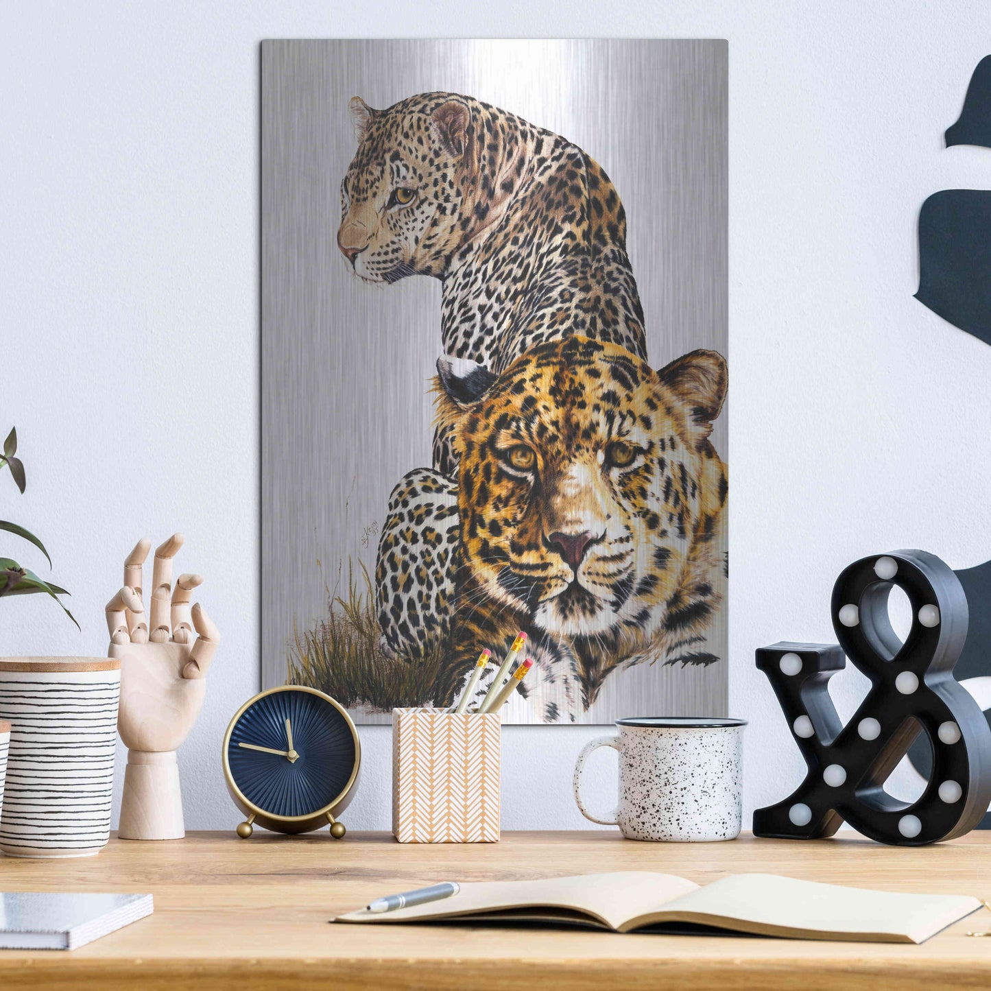 Luxe Metal Art 'Scar Face' by Barbara Keith, Metal Wall Art,12x16