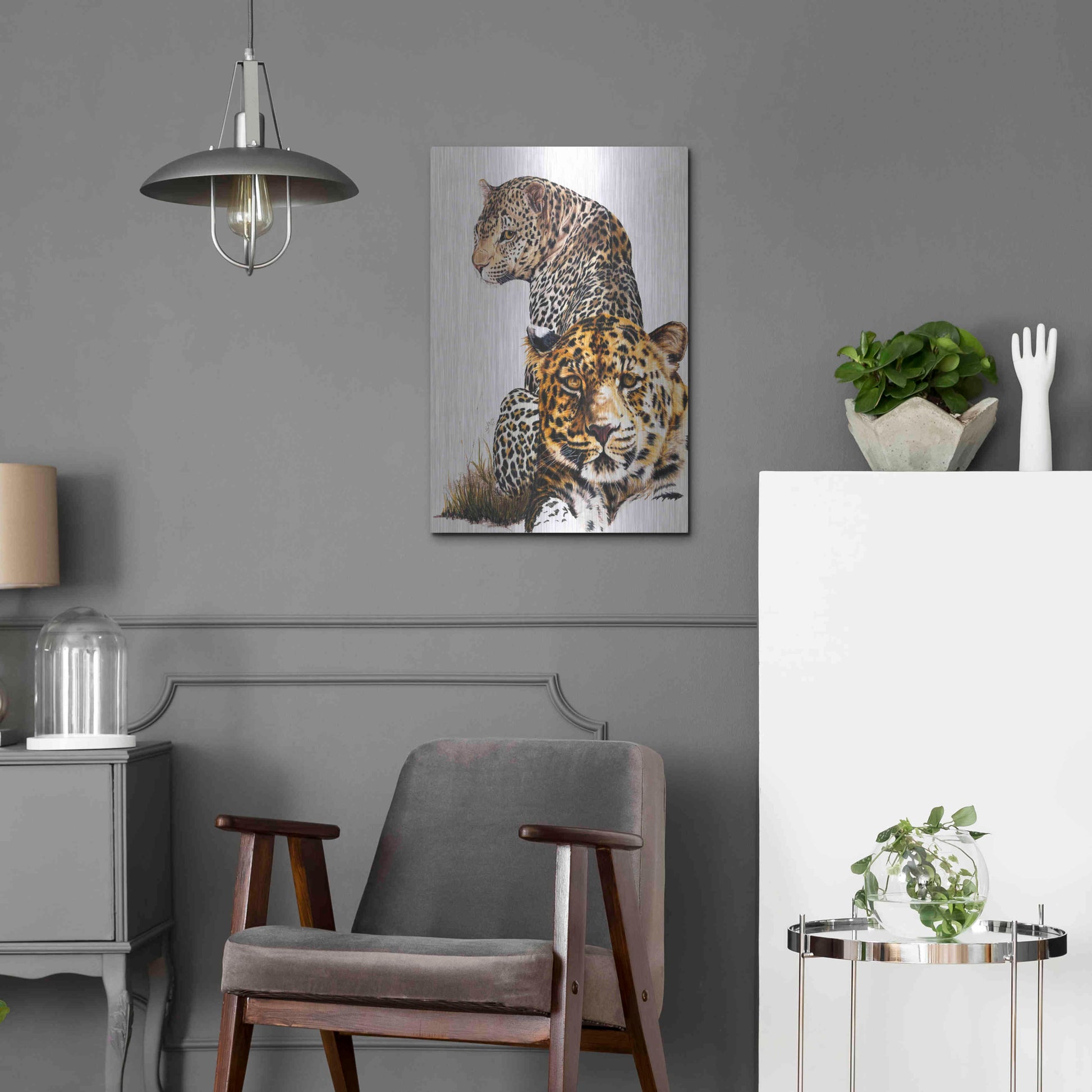 Luxe Metal Art 'Scar Face' by Barbara Keith, Metal Wall Art,16x24