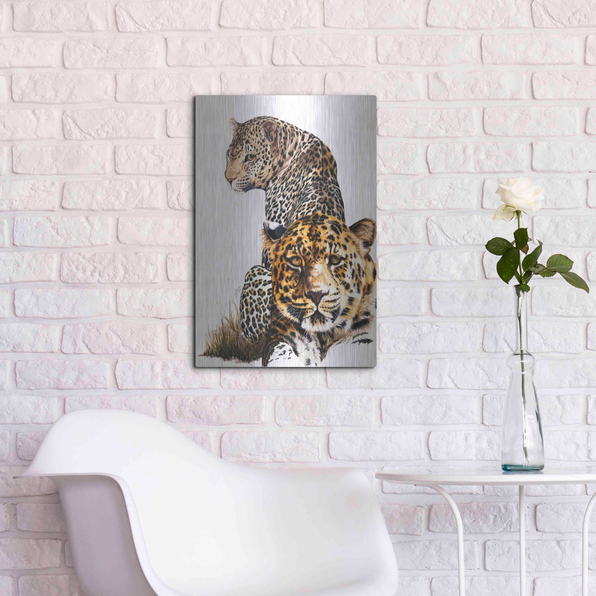 Luxe Metal Art 'Scar Face' by Barbara Keith, Metal Wall Art,16x24