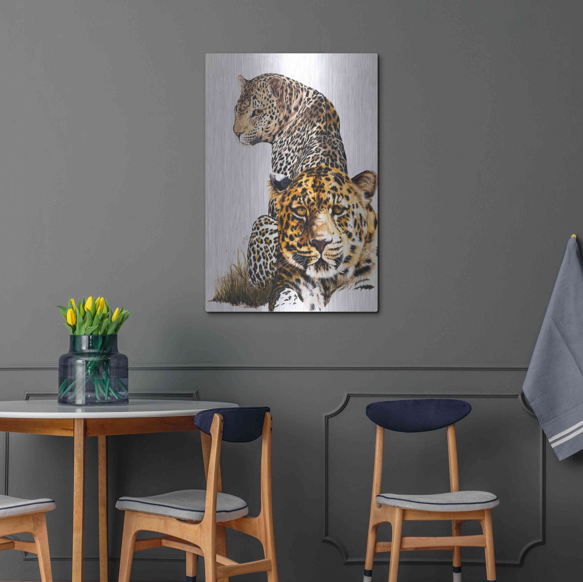 Luxe Metal Art 'Scar Face' by Barbara Keith, Metal Wall Art,24x36