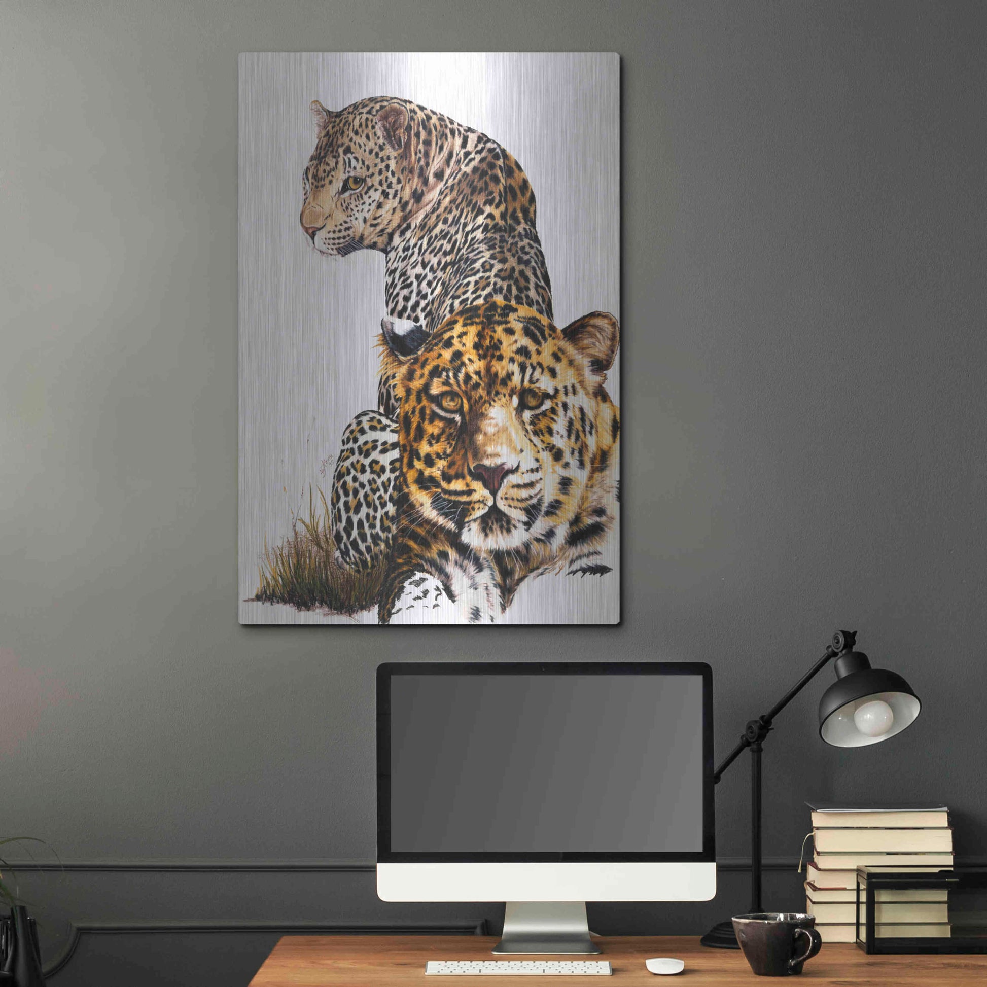 Luxe Metal Art 'Scar Face' by Barbara Keith, Metal Wall Art,24x36