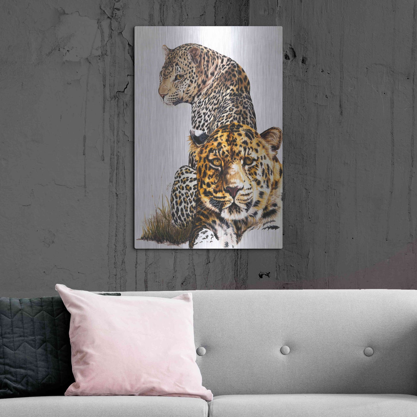 Luxe Metal Art 'Scar Face' by Barbara Keith, Metal Wall Art,24x36