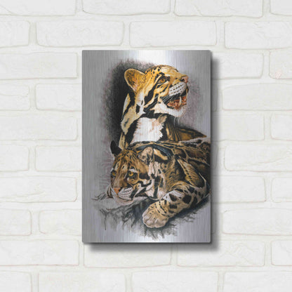 Luxe Metal Art 'Neofelis Nebulosa' by Barbara Keith, Metal Wall Art,12x16