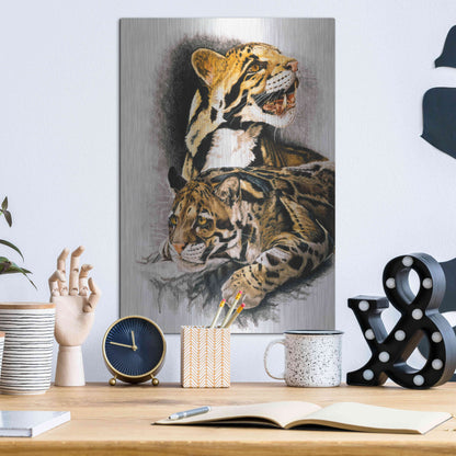 Luxe Metal Art 'Neofelis Nebulosa' by Barbara Keith, Metal Wall Art,12x16