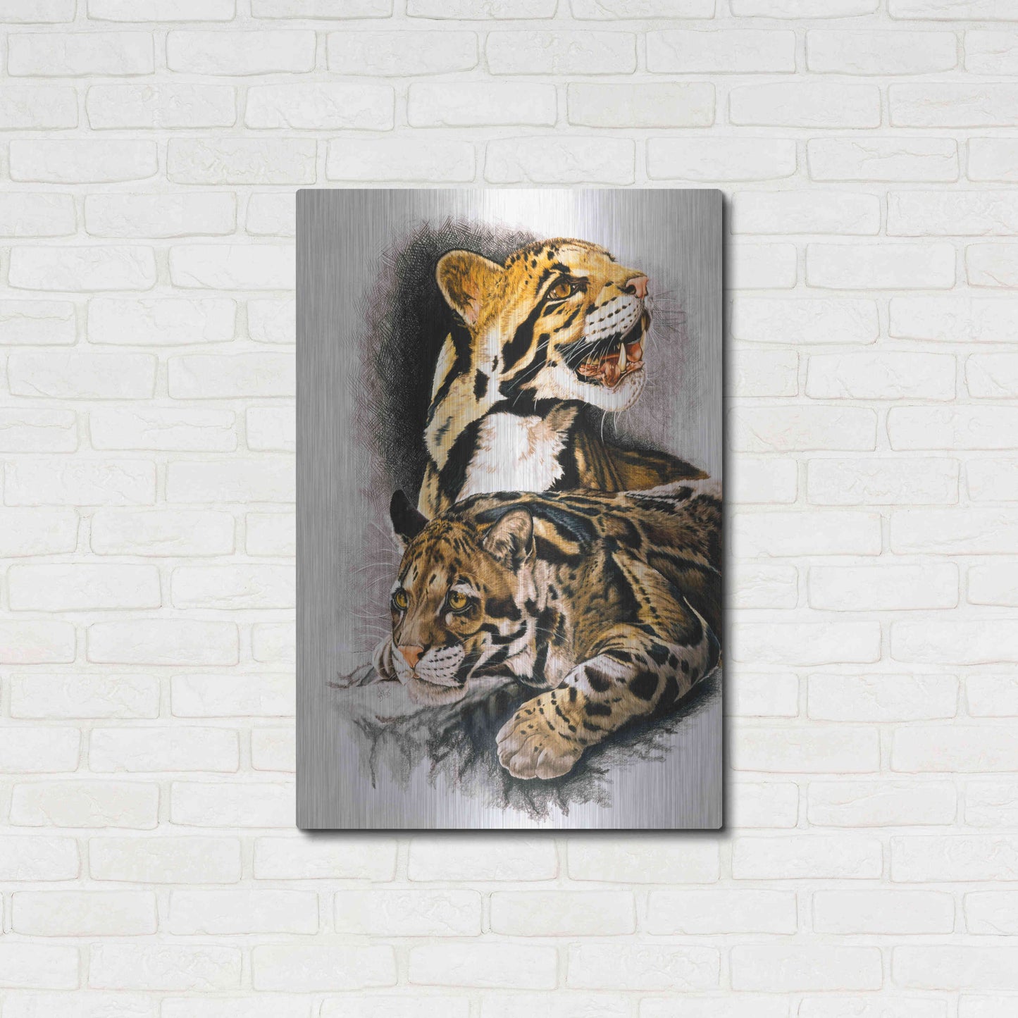 Luxe Metal Art 'Neofelis Nebulosa' by Barbara Keith, Metal Wall Art,24x36