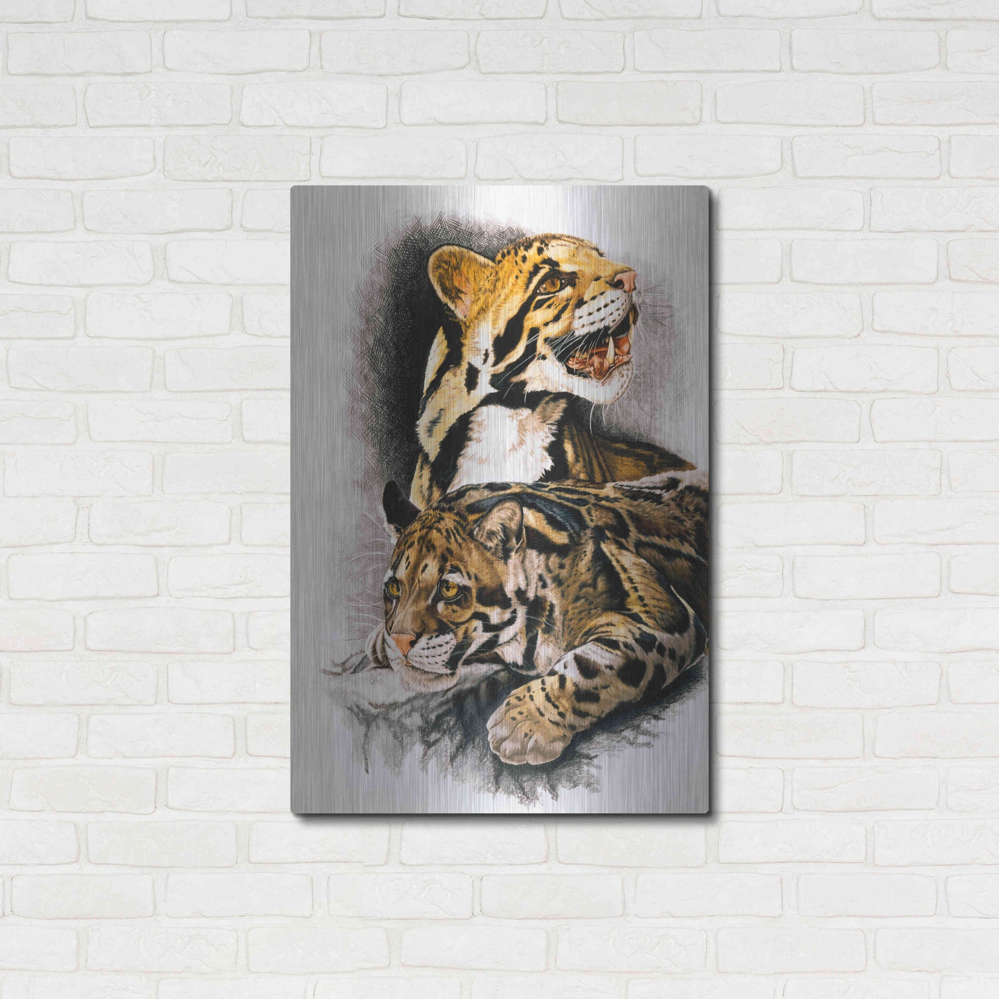 Luxe Metal Art 'Neofelis Nebulosa' by Barbara Keith, Metal Wall Art,24x36