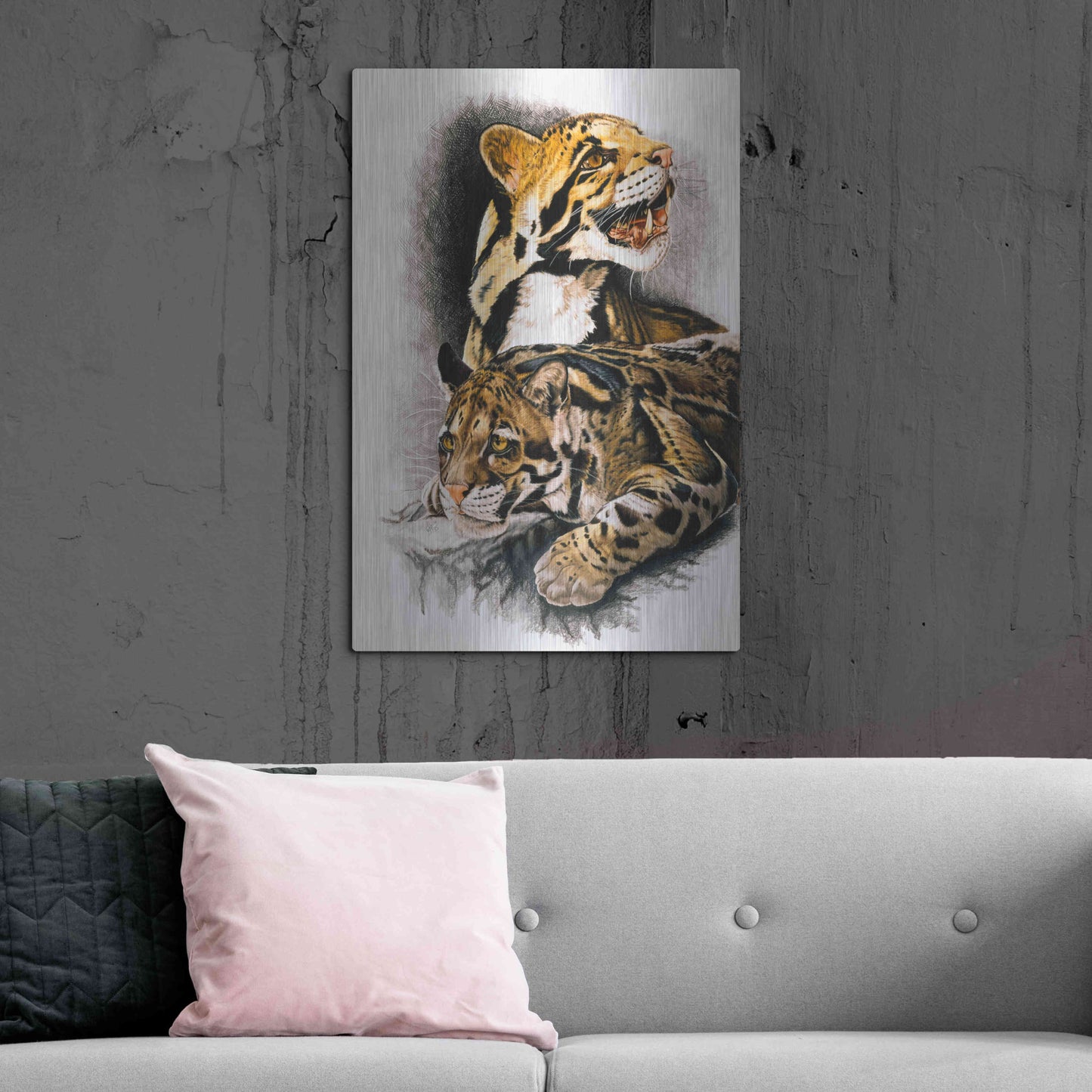 Luxe Metal Art 'Neofelis Nebulosa' by Barbara Keith, Metal Wall Art,24x36