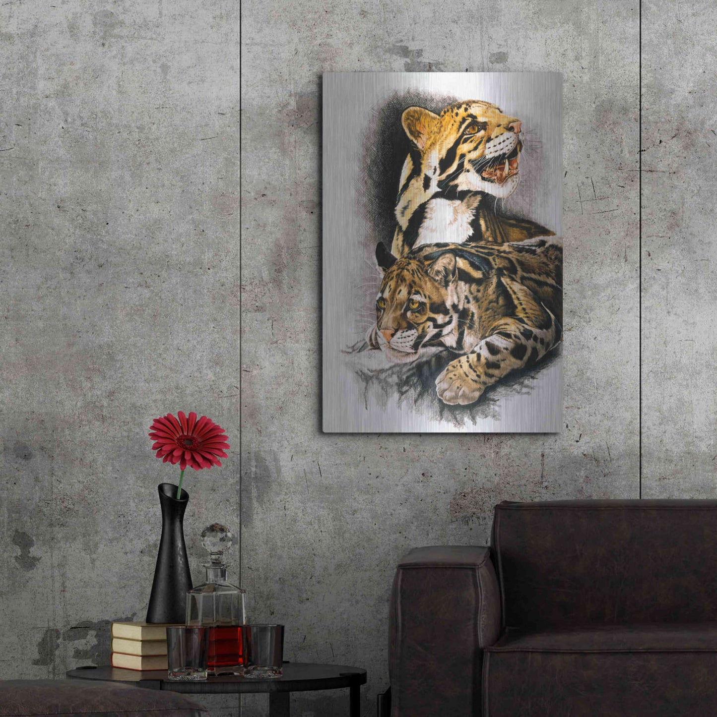 Luxe Metal Art 'Neofelis Nebulosa' by Barbara Keith, Metal Wall Art,24x36