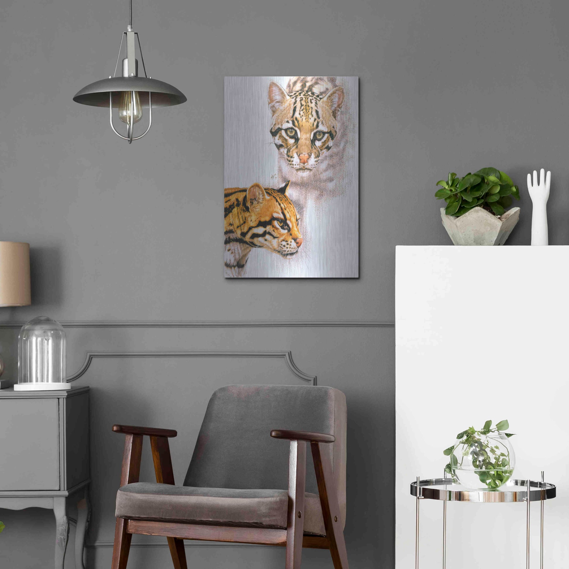 Luxe Metal Art 'Moving Shadows' by Barbara Keith, Metal Wall Art,16x24