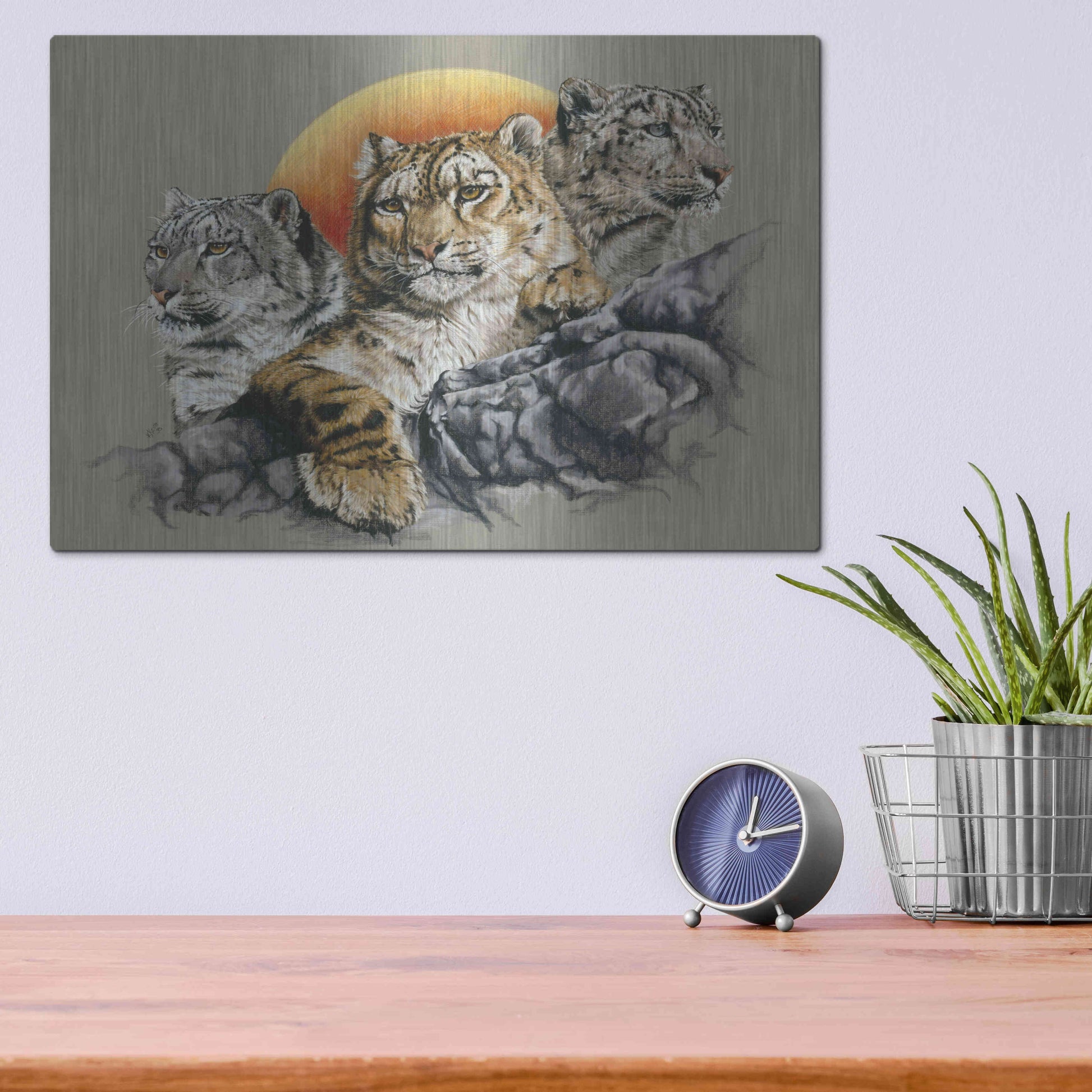 Luxe Metal Art 'Kindred Spirits' by Barbara Keith, Metal Wall Art,16x12