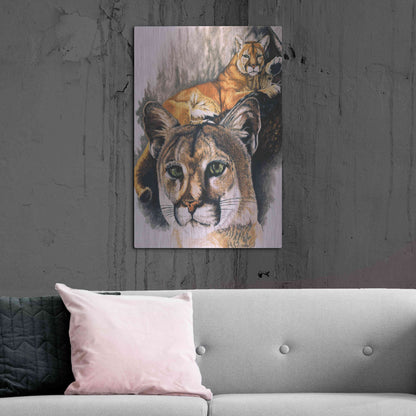 Luxe Metal Art 'Felis Concolor Cory' by Barbara Keith, Metal Wall Art,24x36