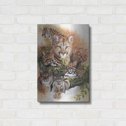 Luxe Metal Art 'Feline Rhapsody' by Barbara Keith, Metal Wall Art,16x24