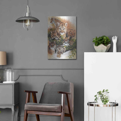 Luxe Metal Art 'Feline Rhapsody' by Barbara Keith, Metal Wall Art,16x24