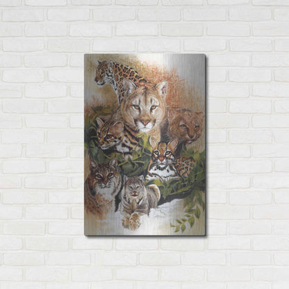 Luxe Metal Art 'Feline Rhapsody' by Barbara Keith, Metal Wall Art,24x36