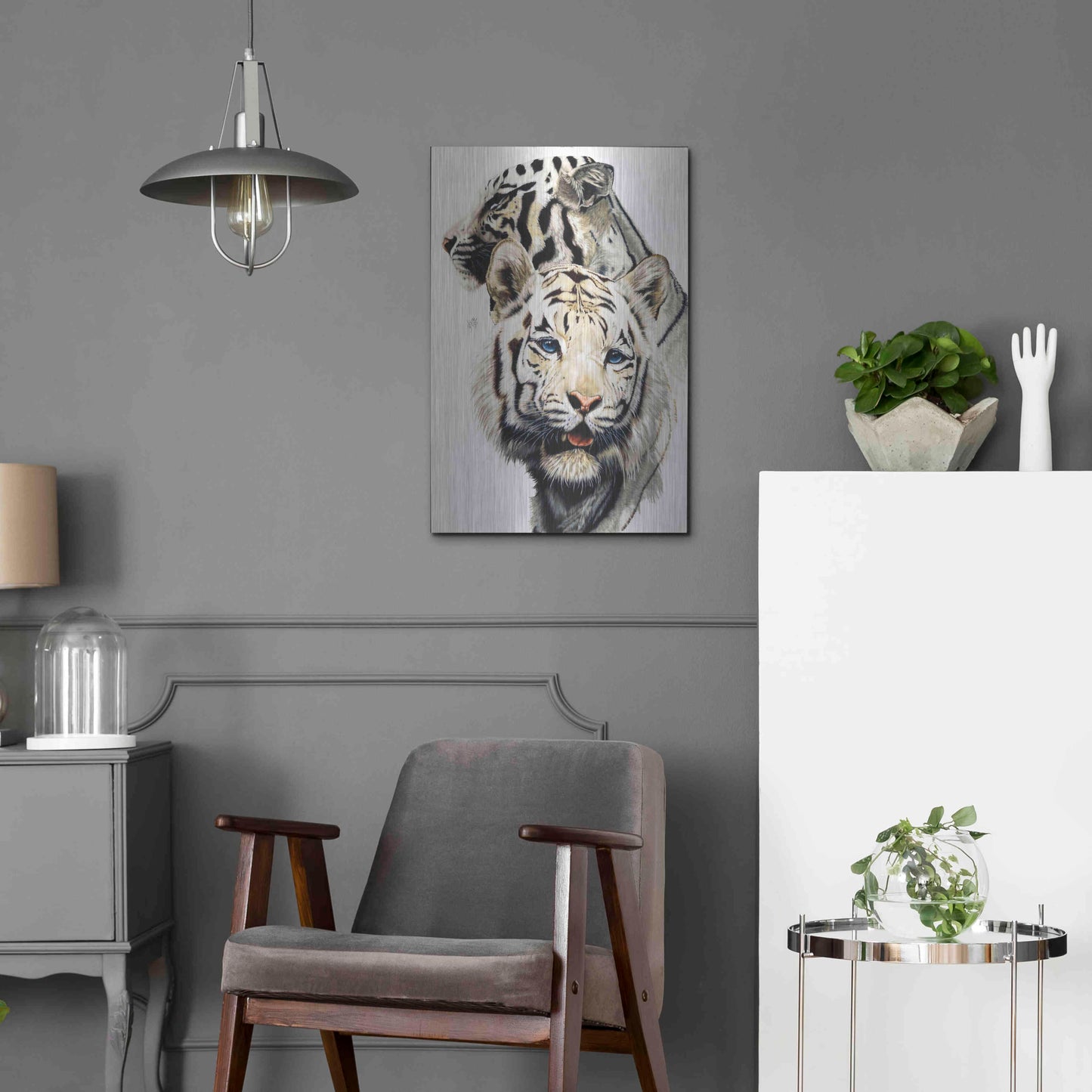 Luxe Metal Art 'Ghost' by Barbara Keith, Metal Wall Art,16x24